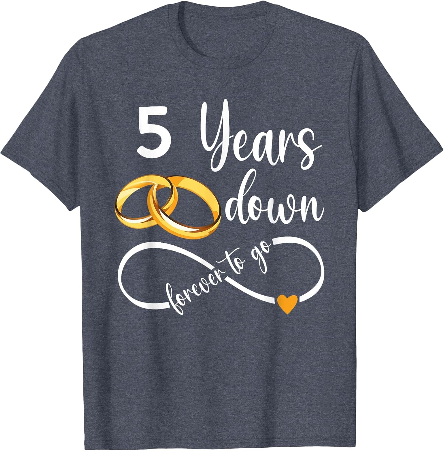 5 Years Down Forever to Go Couple 5th Wedding Anniversary