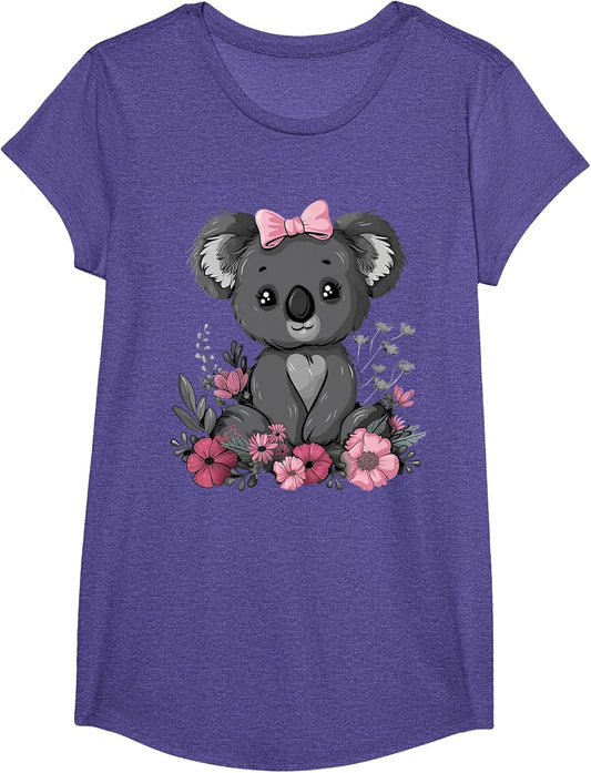 Koala Kawaii Koala Bear Pink Bow Flowers Girls Kids