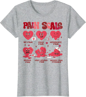 Funny Pain Scale Valentine's Day Nurse Nursing
