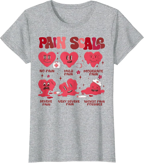 Funny Pain Scale Valentine's Day Nurse Nursing