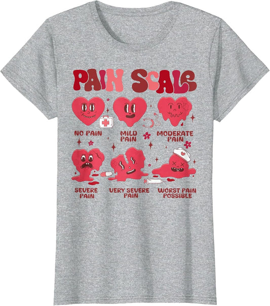 Funny Pain Scale Valentine's Day Nurse Nursing