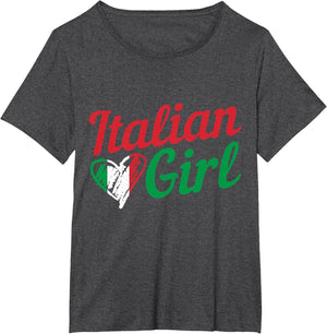 Italian Girl Italy Flag Heart Vintage