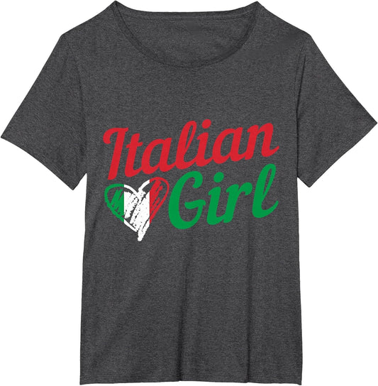 Italian Girl Italy Flag Heart Vintage
