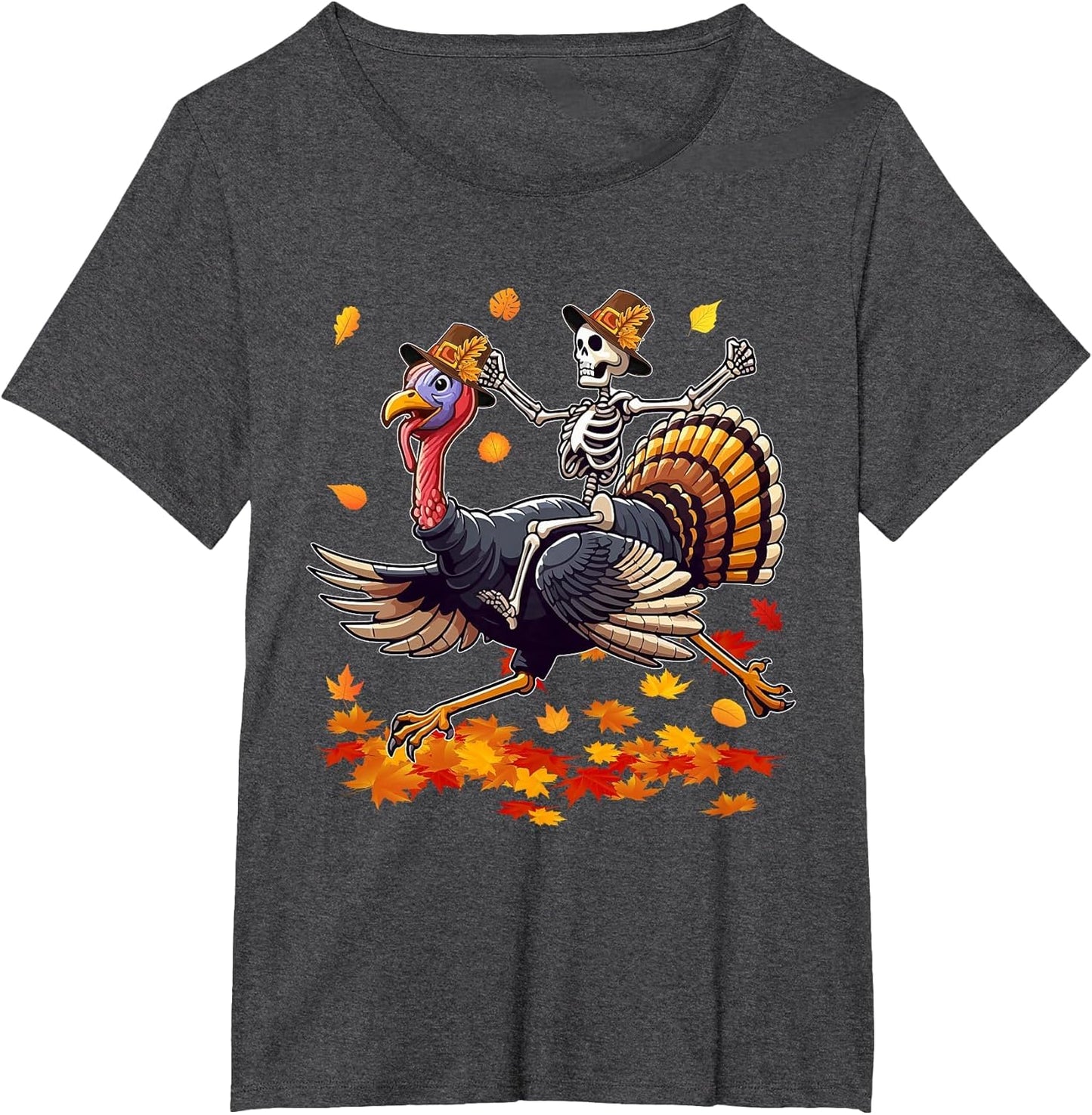 Santa X-ray Skeleton Riding Reindeer Turkey Lover Family