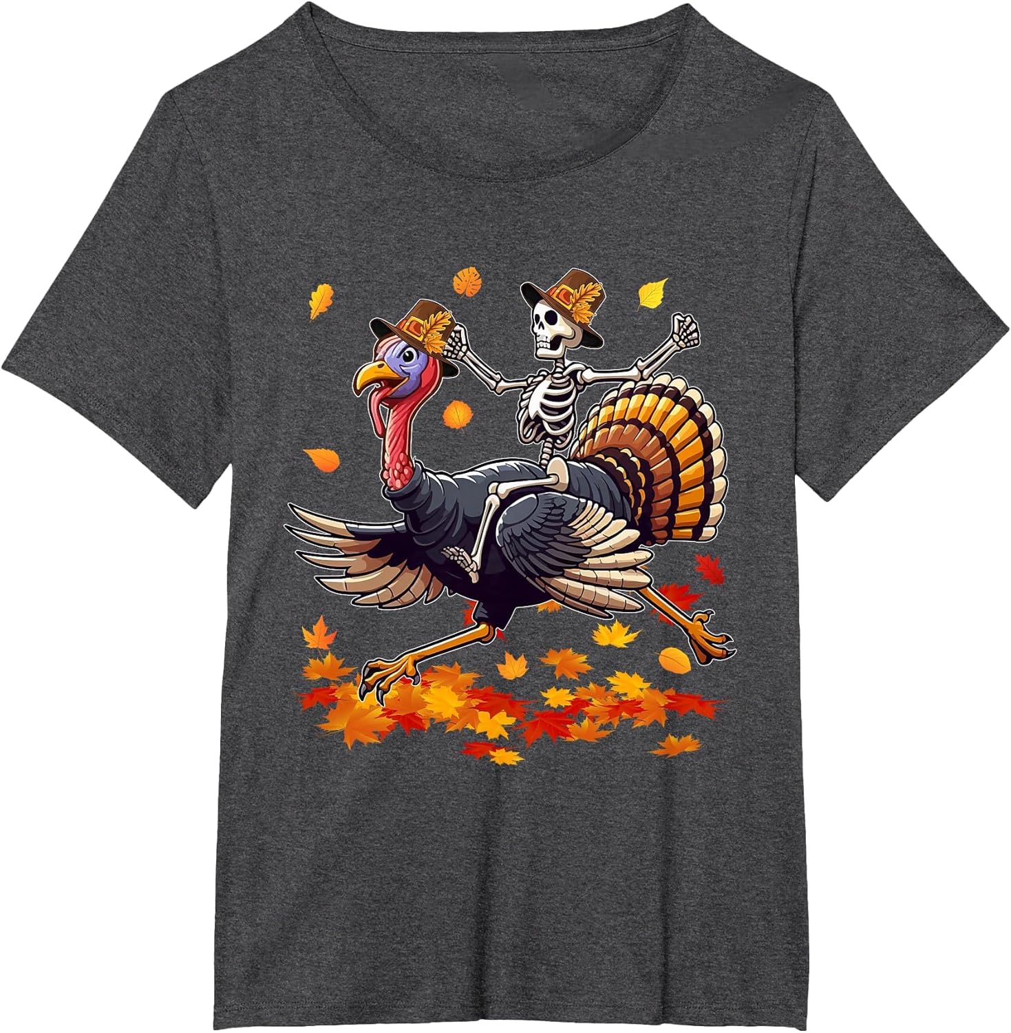 Santa X-ray Skeleton Riding Reindeer Turkey Lover Family