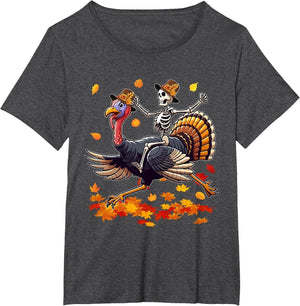 Santa X-ray Skeleton Riding Reindeer Turkey Lover Family