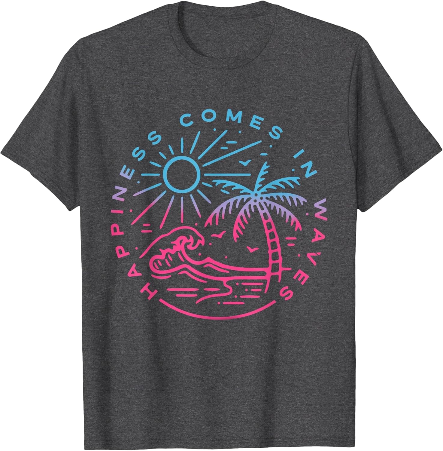 Happiness Comes in Waves Funny Graphic Men