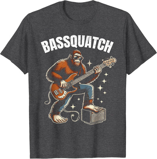 Bassquatch Bigfoot Sasquatch Bass Guitar Player Distressed