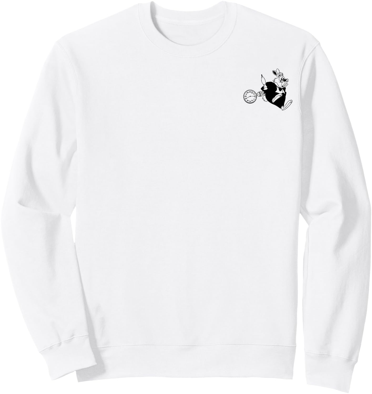 Disney Alice In Wonderland The White Rabbit Left Chest Sweatshirt - Sweatshirt | White