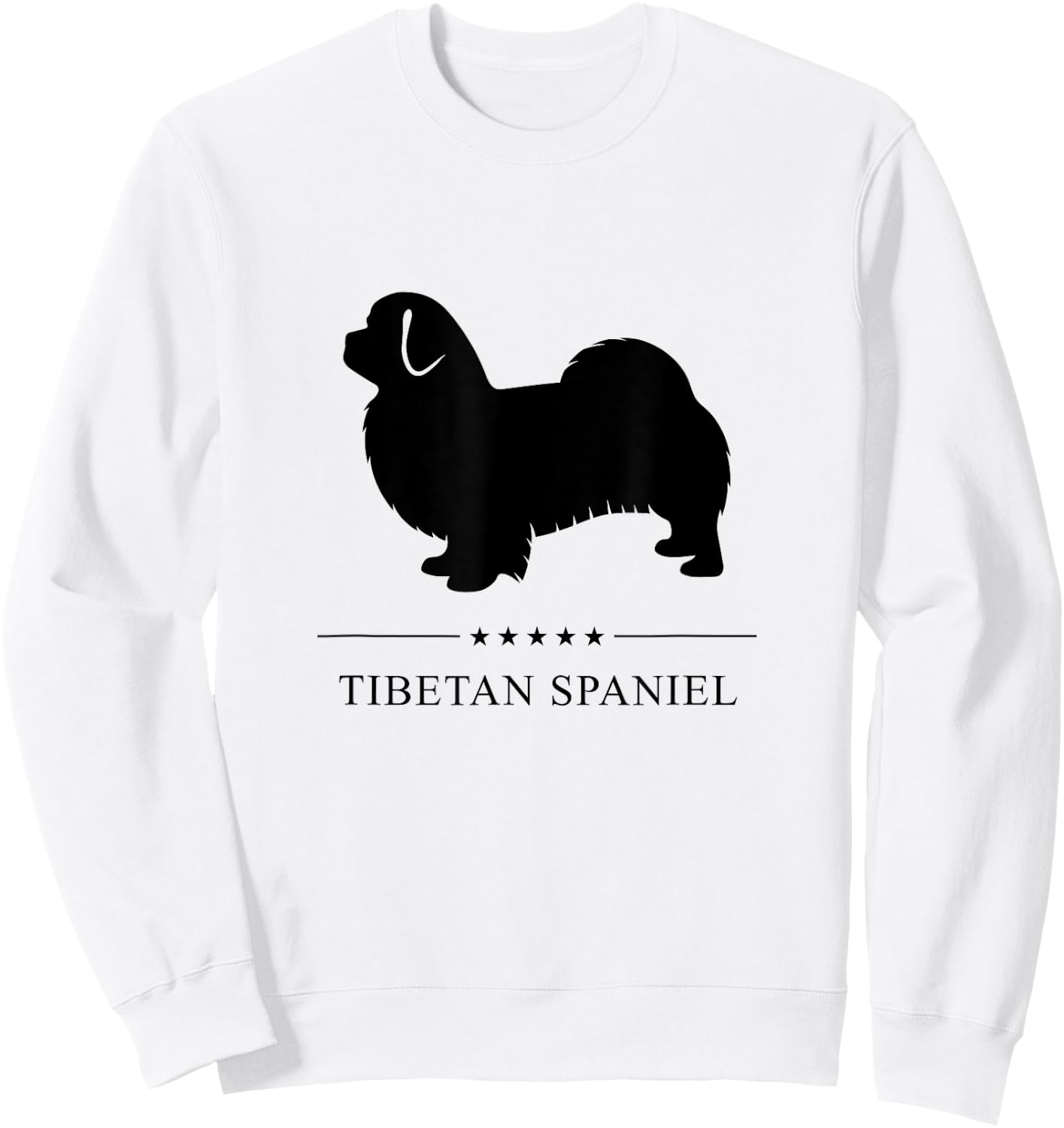 Tibetan Spaniel Black Silhouette Sweatshirt - Sweatshirt | White