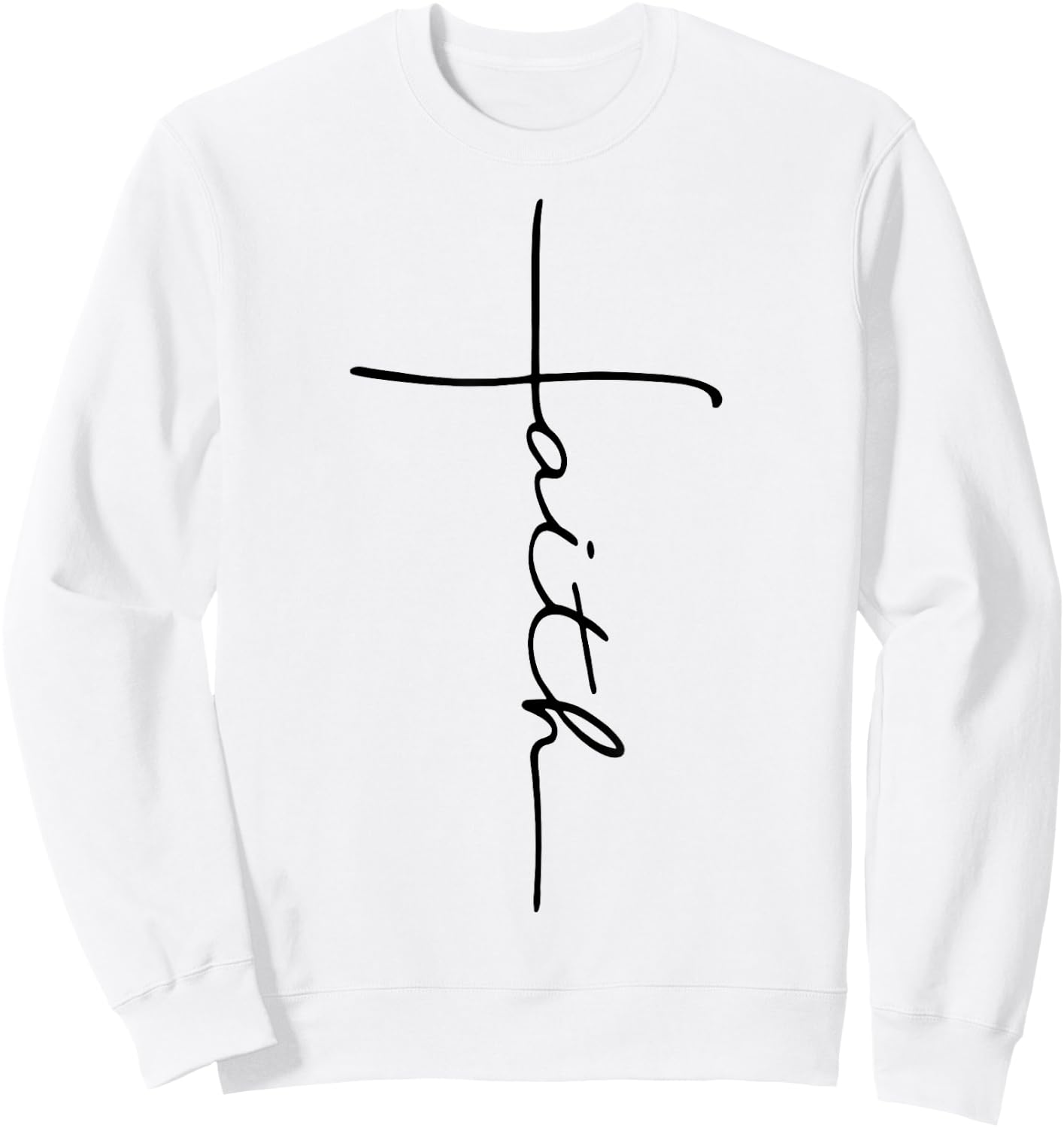 Faith Cross Sweatshirt - Sweatshirt | White