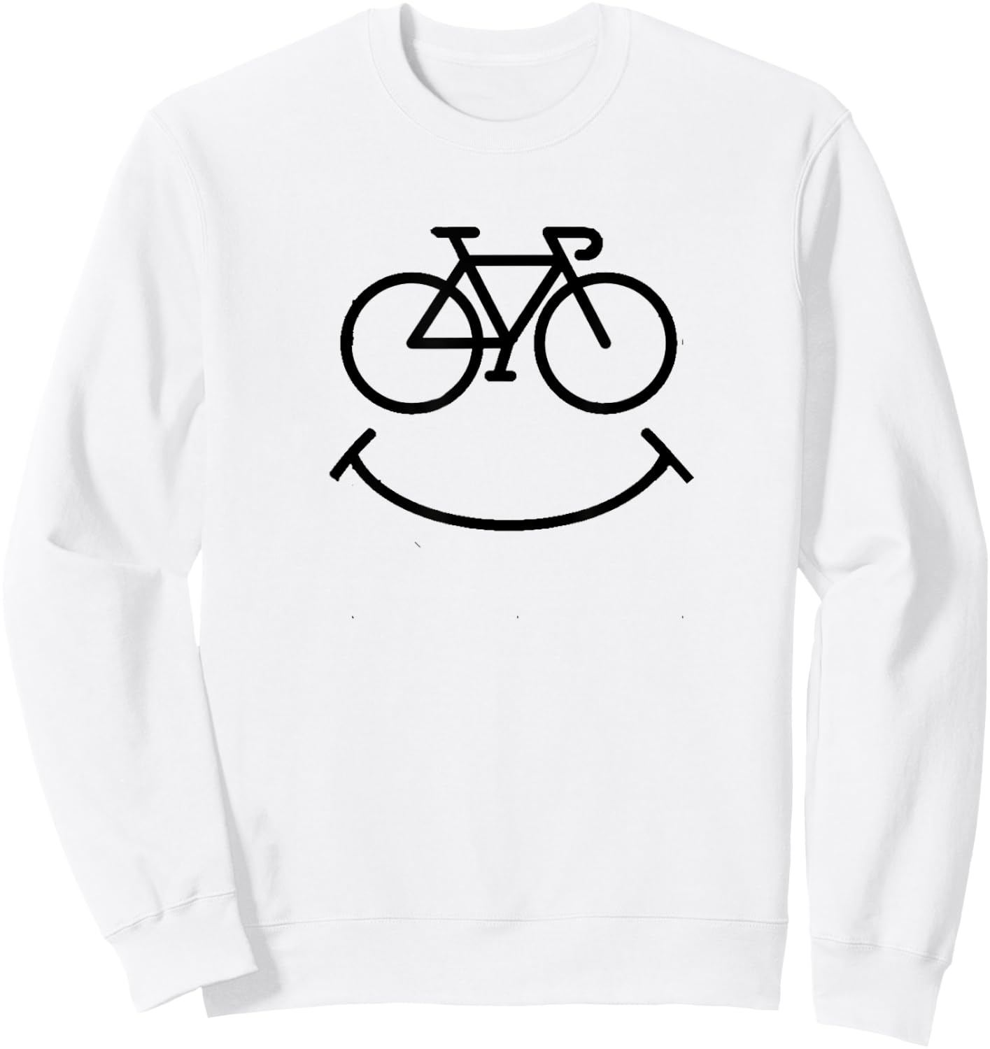 Funny Bicycle Smile for Cycling Fans Road Bike Sweatshirt - Sweatshirt | White