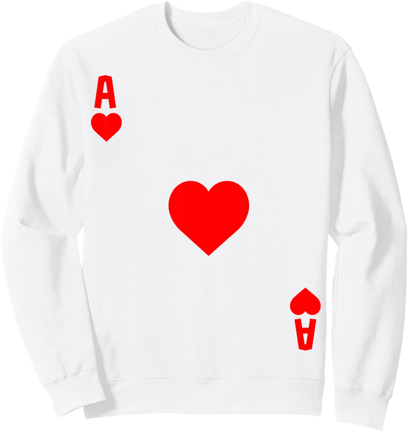 Ace of Hearts Cards Deck Halloween Costume Sweatshirt - Sweatshirt | White