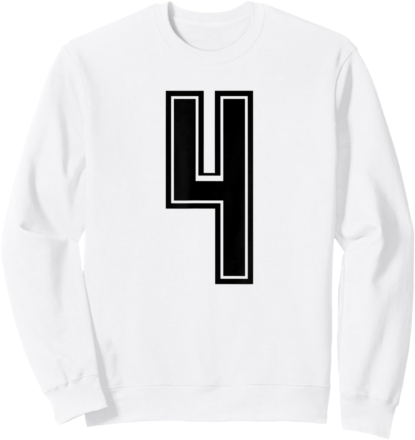 Jersey #4 Black Sports Team Jersey Number 4 Sweatshirt - Sweatshirt | White