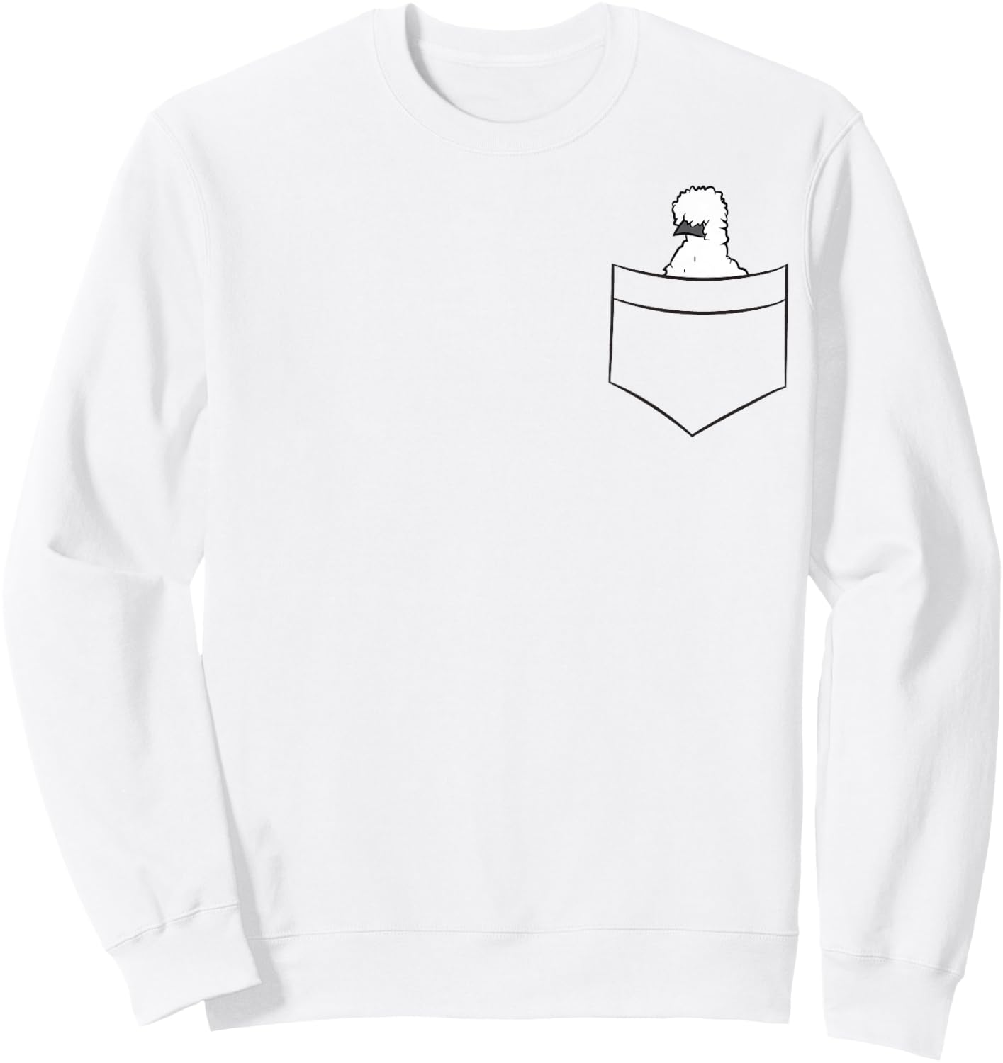 Silkie Chicken In A Pocket Cute Pocket Silkie Chicken Sweatshirt - Sweatshirt | White