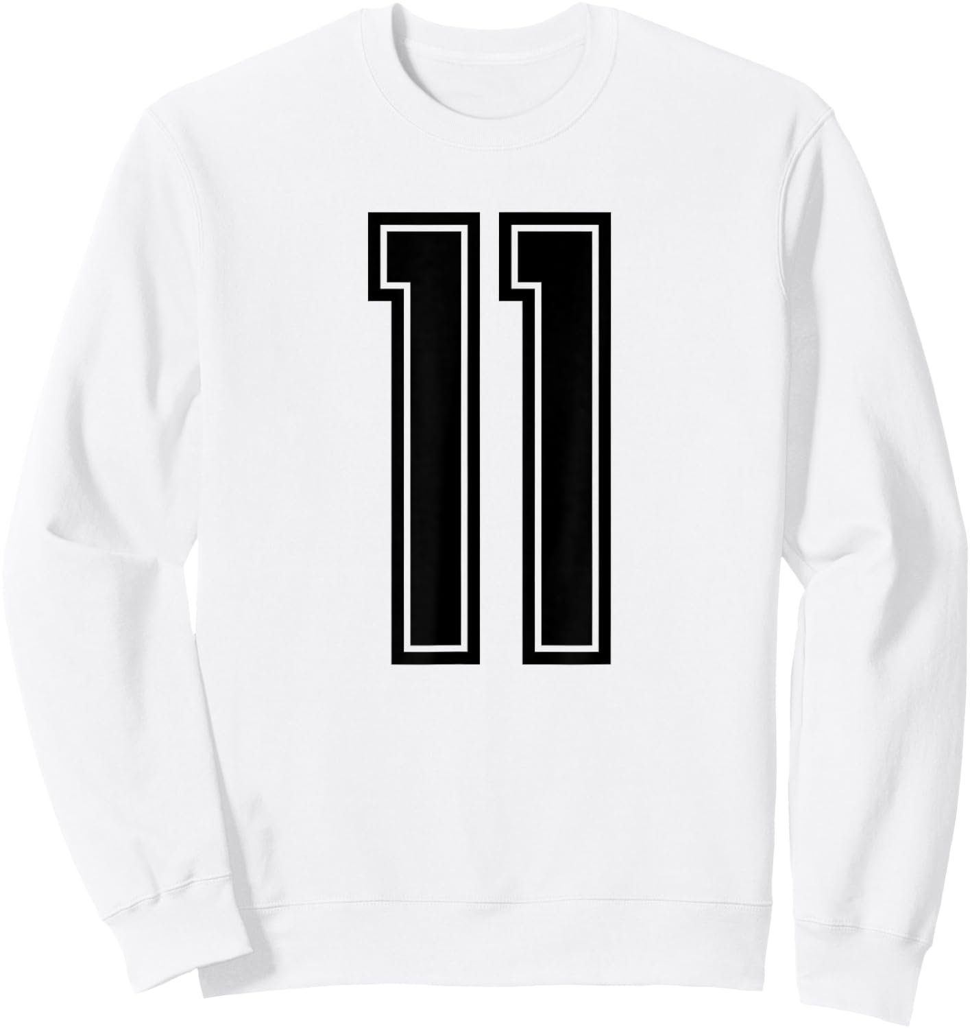 Number #11 Black Sport Varsity Number 11 Sweatshirt - Sweatshirt | White