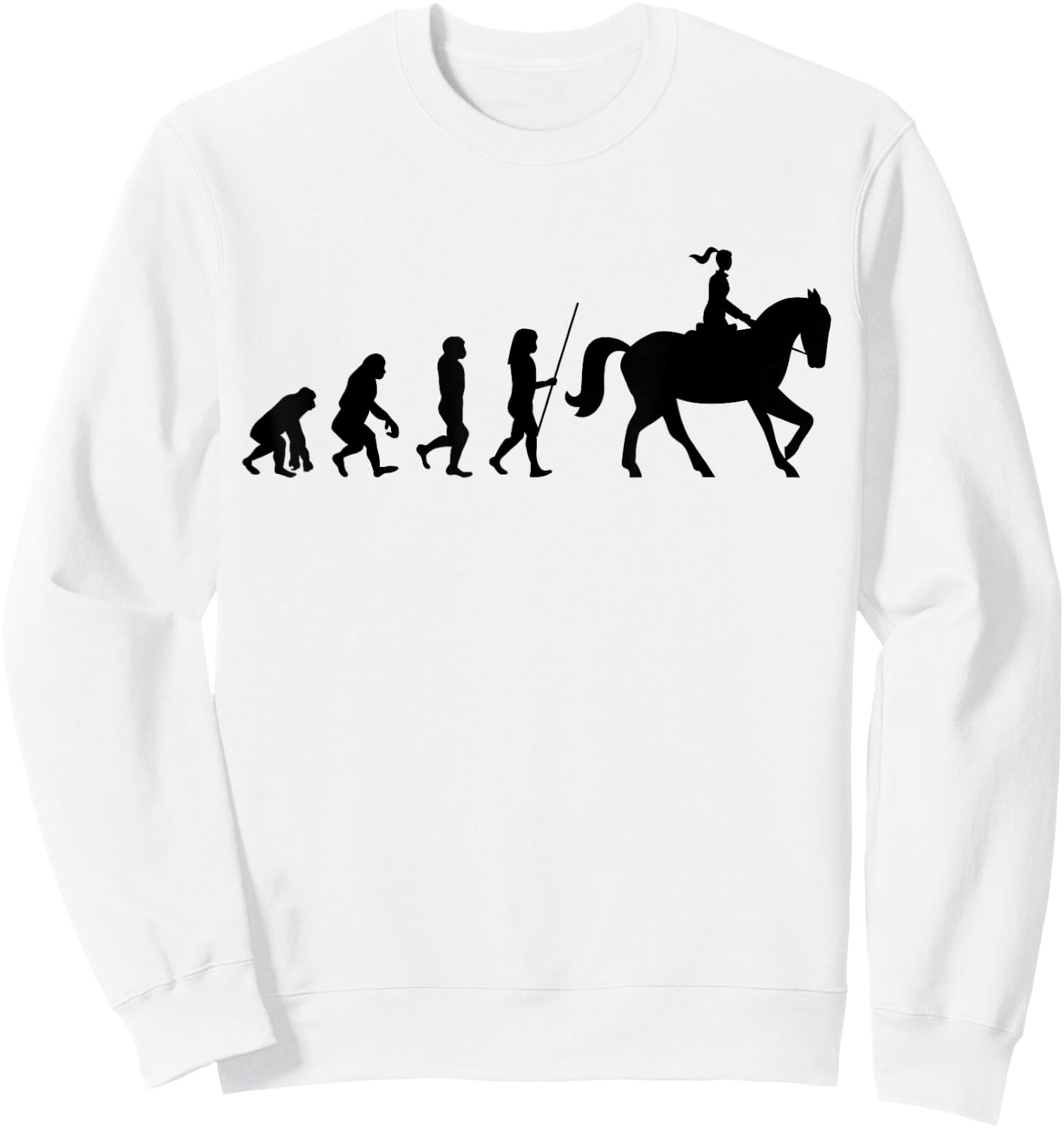 Evolution Horse Rider Dressage Horse Riding Stud Sweatshirt - Sweatshirt | White
