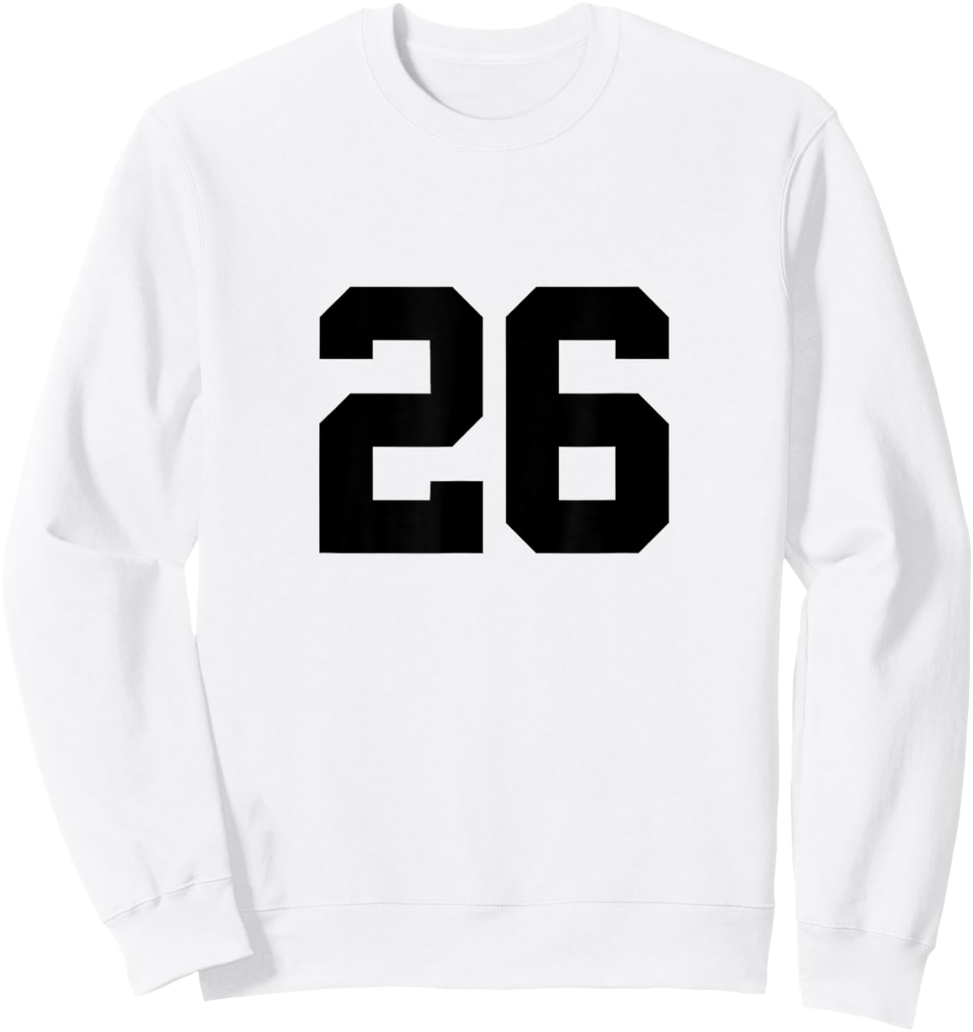 Number 26 (on Front / Back) Sports Team Jersey Number Sweatshirt - Sweatshirt | White