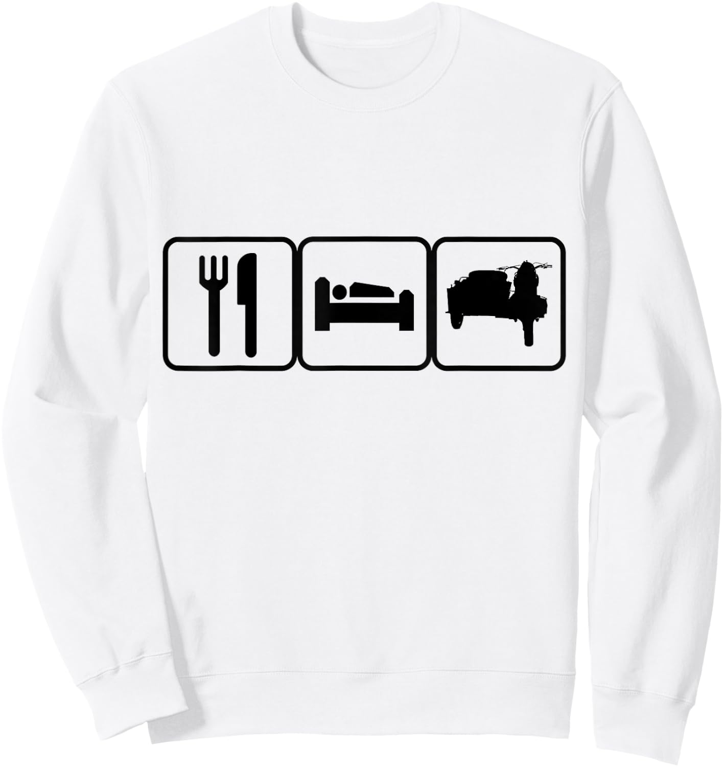Eat. Sleep. Ride Ural. Repeat. Russian motorbike Sweatshirt - Sweatshirt | White