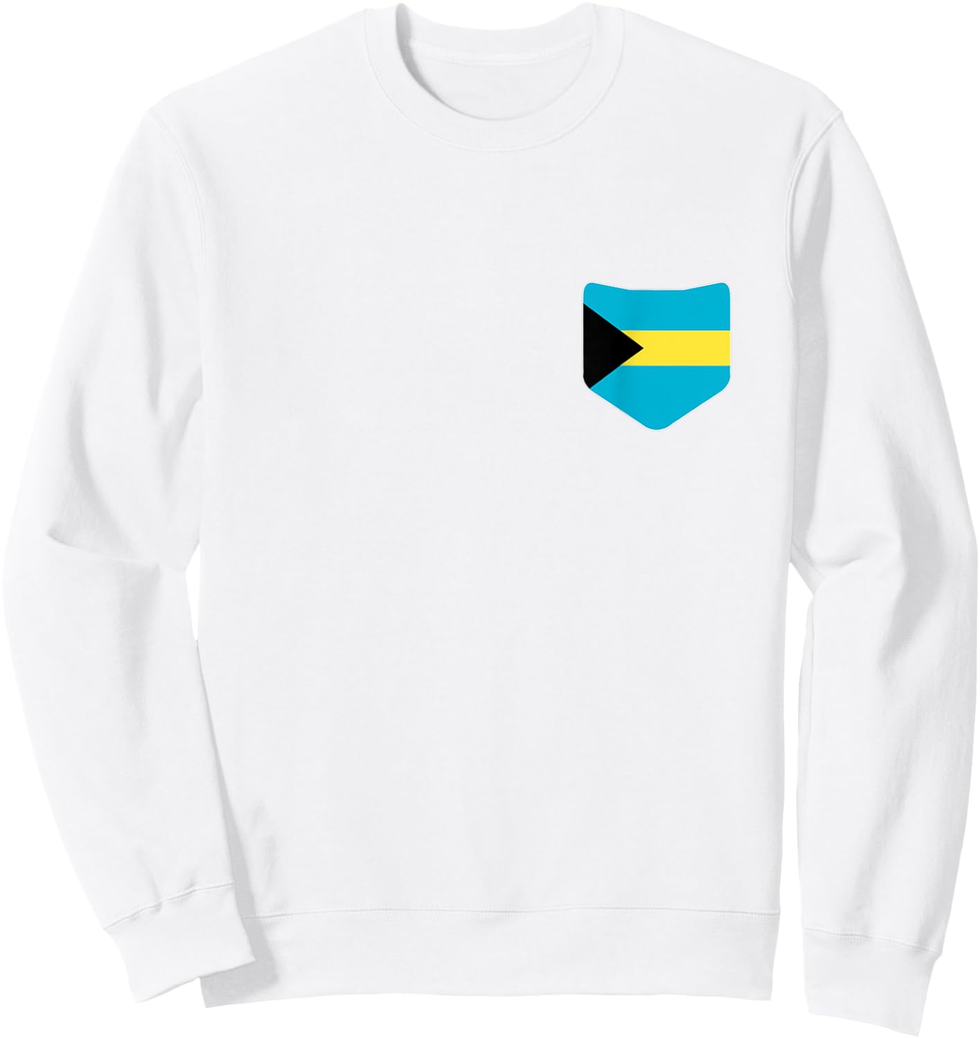 The Bahamas Flag with Printed Bahamian Flag Pocket Sweatshirt - Sweatshirt | White