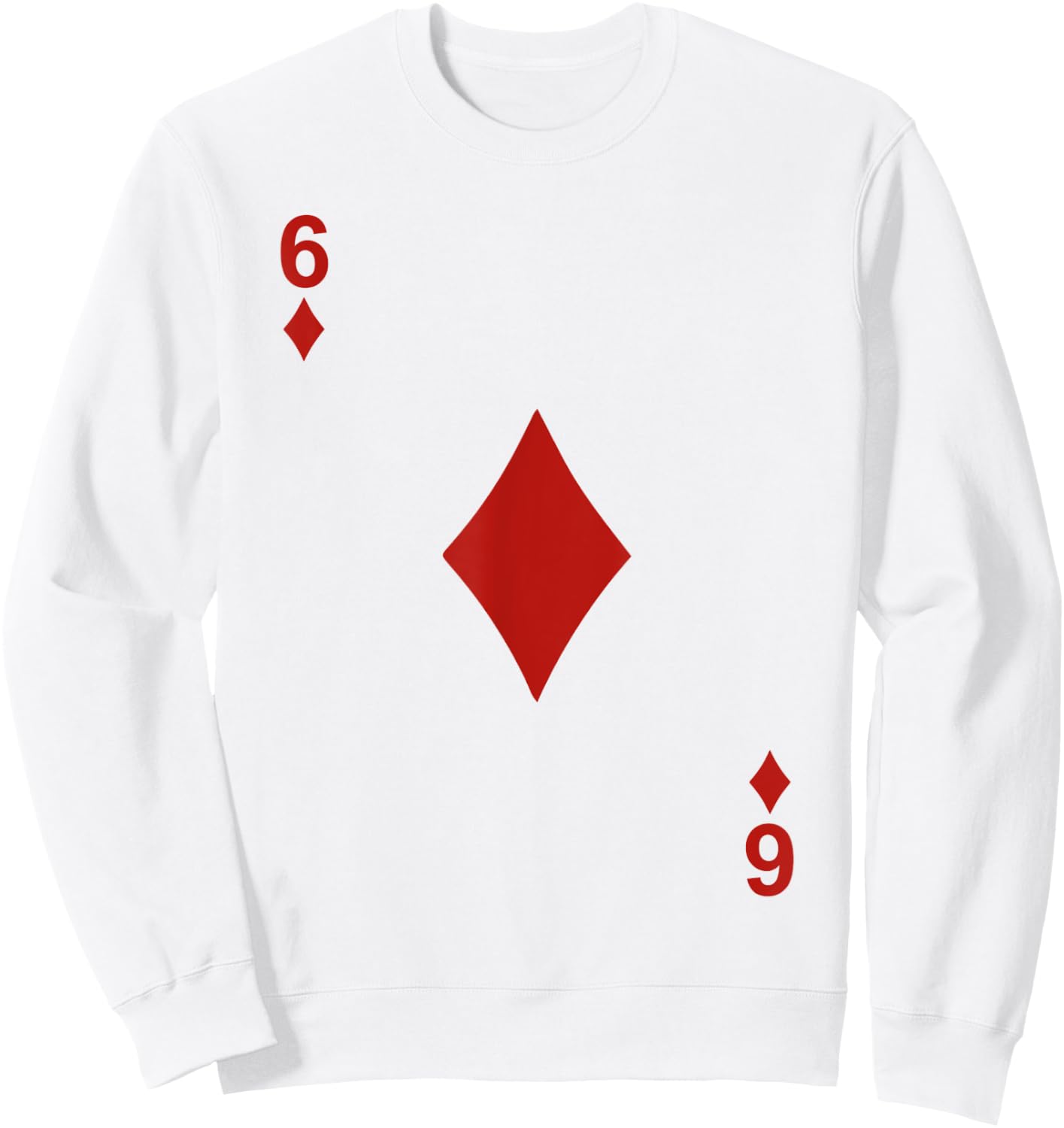 Six of Diamonds 6 Blackjack Playing Cards Sweatshirt - Sweatshirt | White