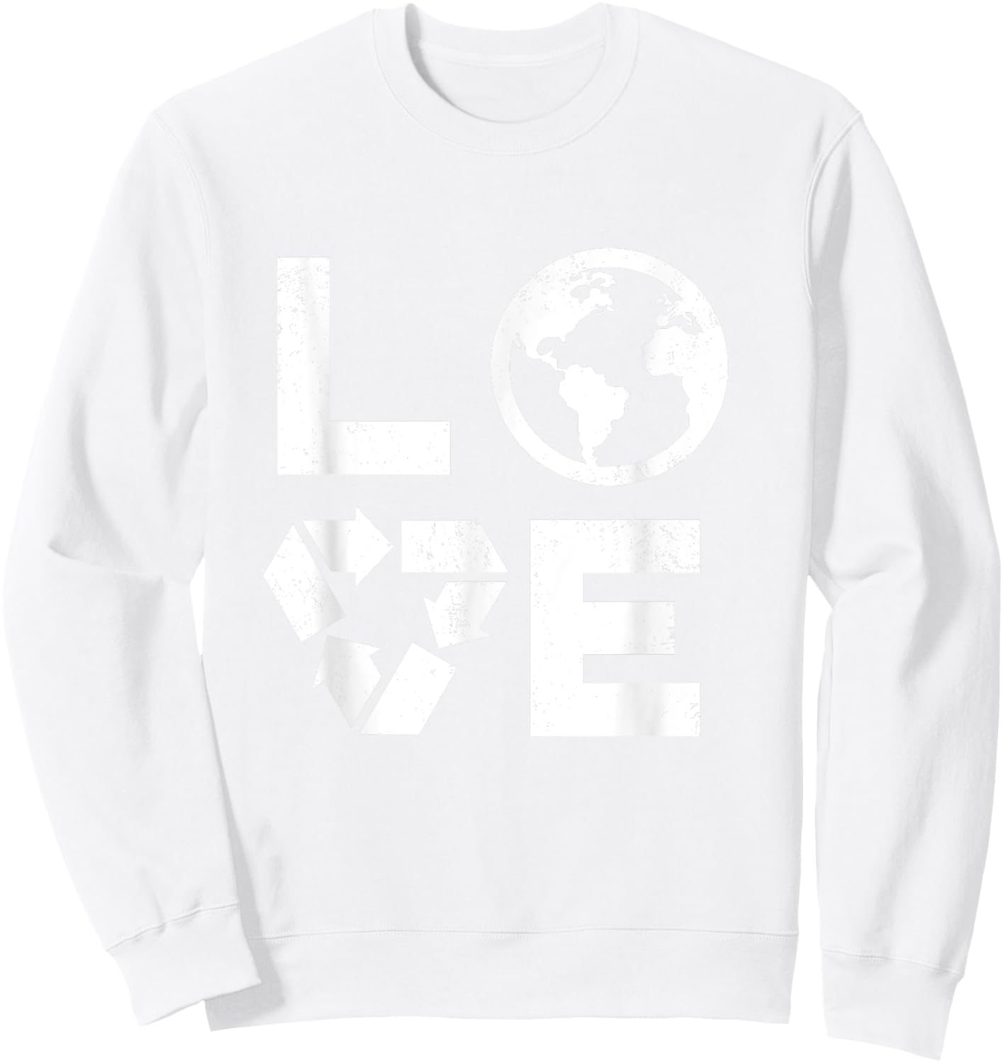 Liebe Earth Day 90s Vintage Recycled Children or Teachers Women Girls Kids Sweatshirt - Sweatshirt | White