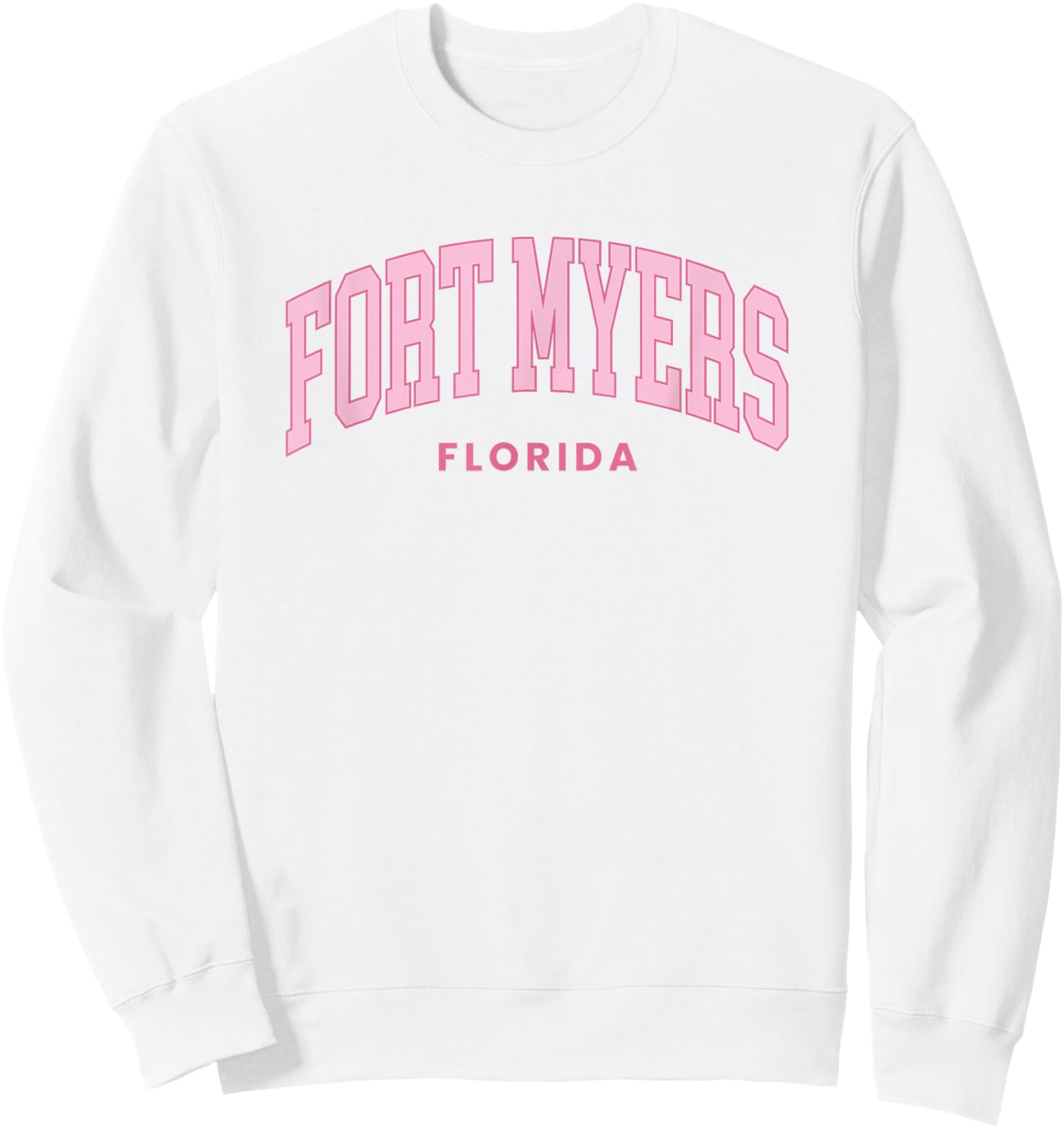 Fort Myers Florida Retro Preppy Throwback Girls Pink Sweatshirt - Sweatshirt | White