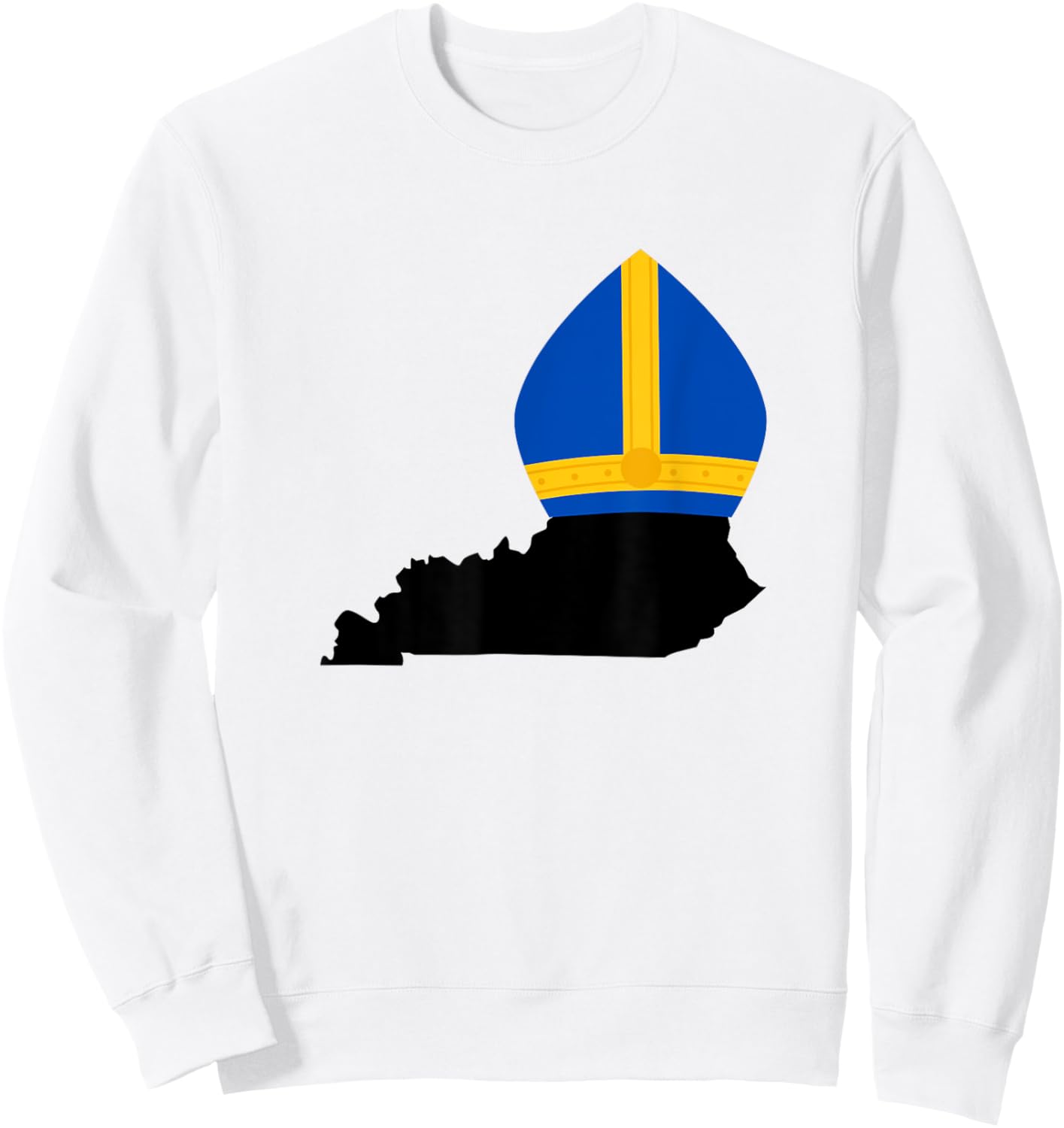 State of Kentucky with Pope Hat Sweatshirt - Sweatshirt | White