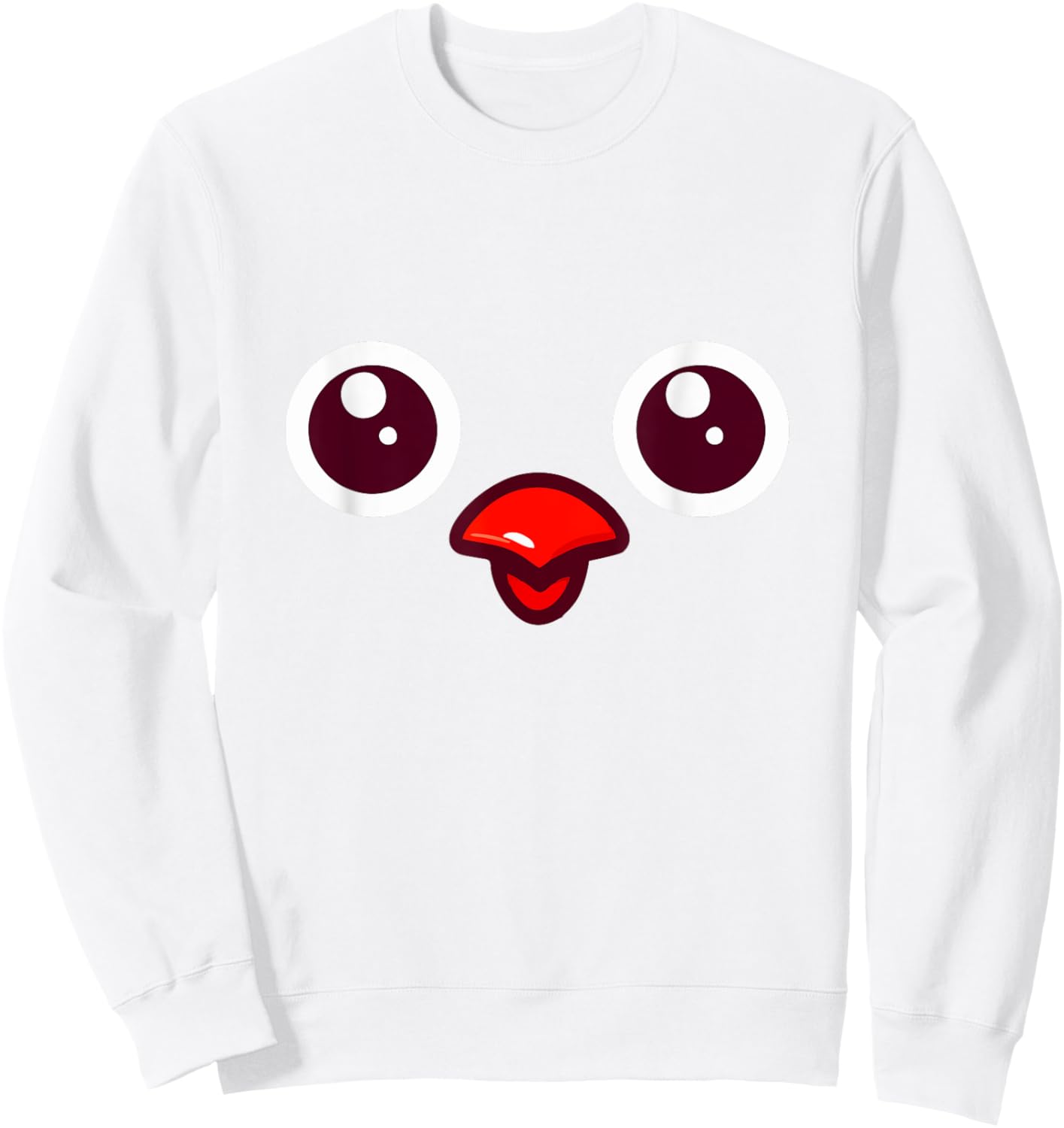 Cute Yellow Chick Face Costume For Kids Farm Animal Meme Sweatshirt - Sweatshirt | White