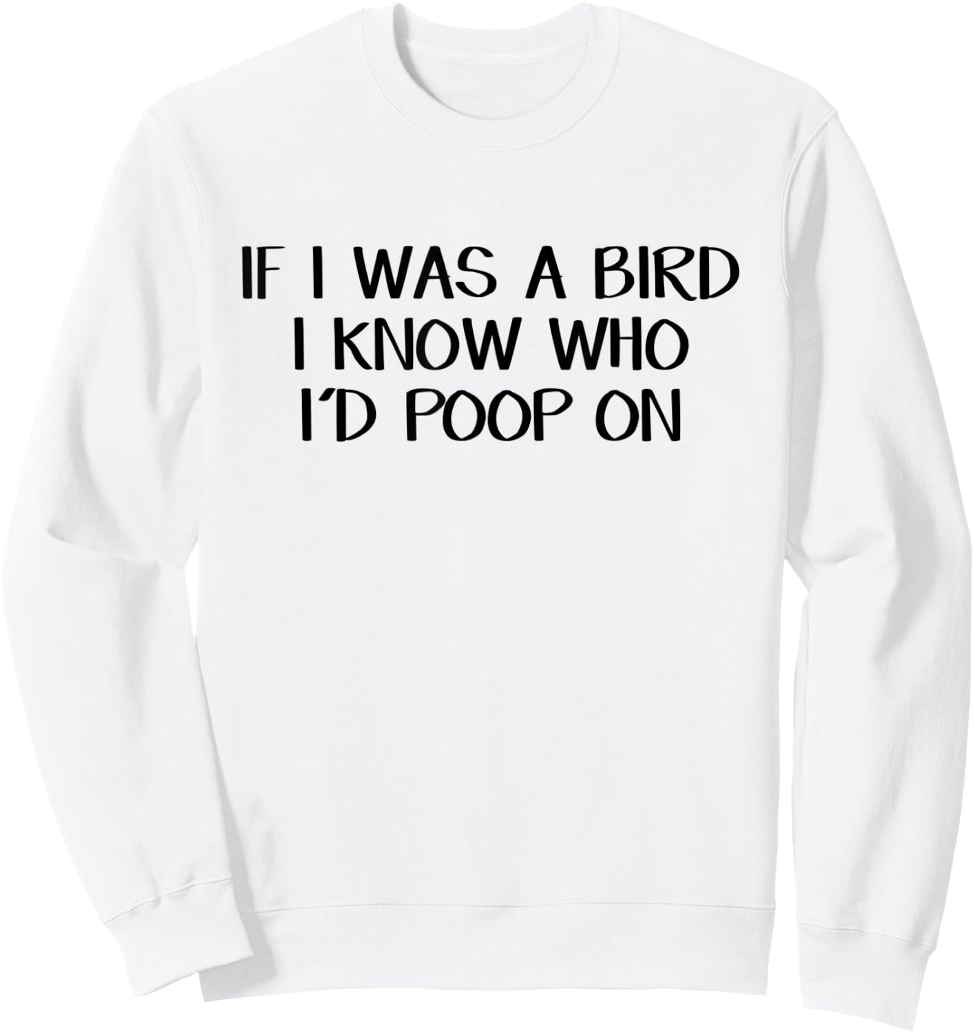 If I Was A Bird I Know Who I'd Poop On Sweatshirt - Sweatshirt | White