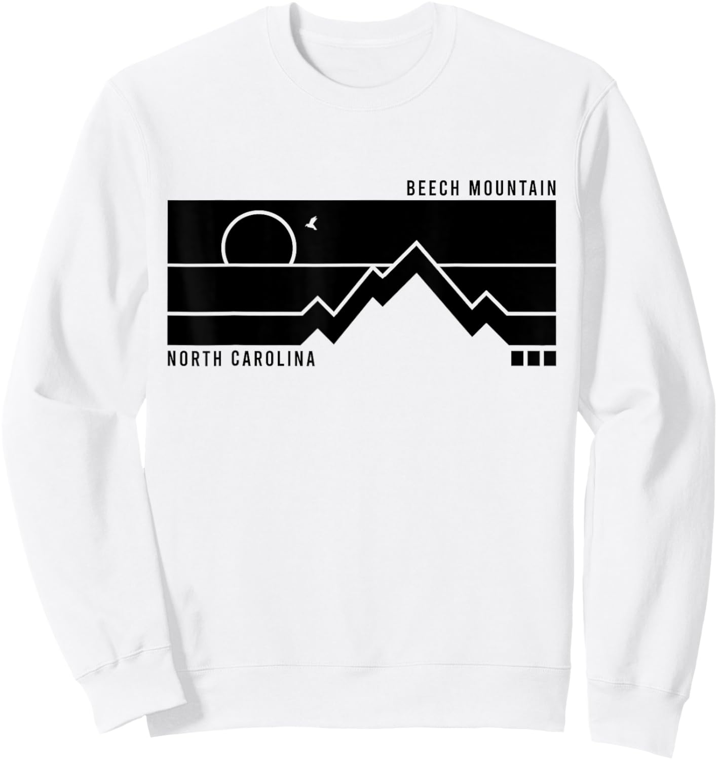 Vintage Beech Mountain North Carolina Hiking Sunset Sweatshirt - Sweatshirt | White