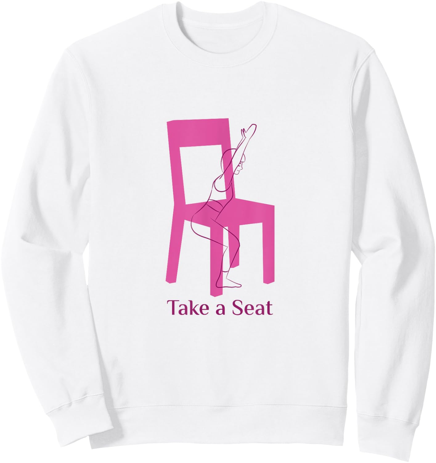 Asana Yoga Poses Chair Pose Utkatasana Funny Women Yogini Sweatshirt - Sweatshirt | White