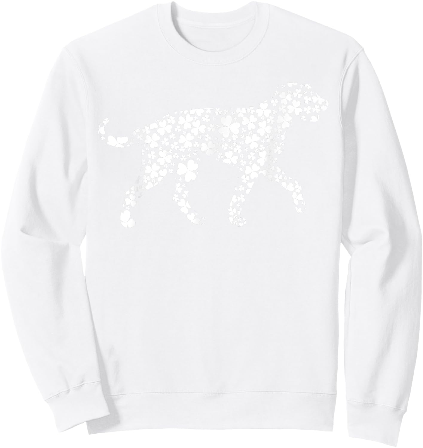 Irish Shamrock Leaf Irish Wolfhound Dog St. Patrick's Day Sweatshirt - Sweatshirt | White