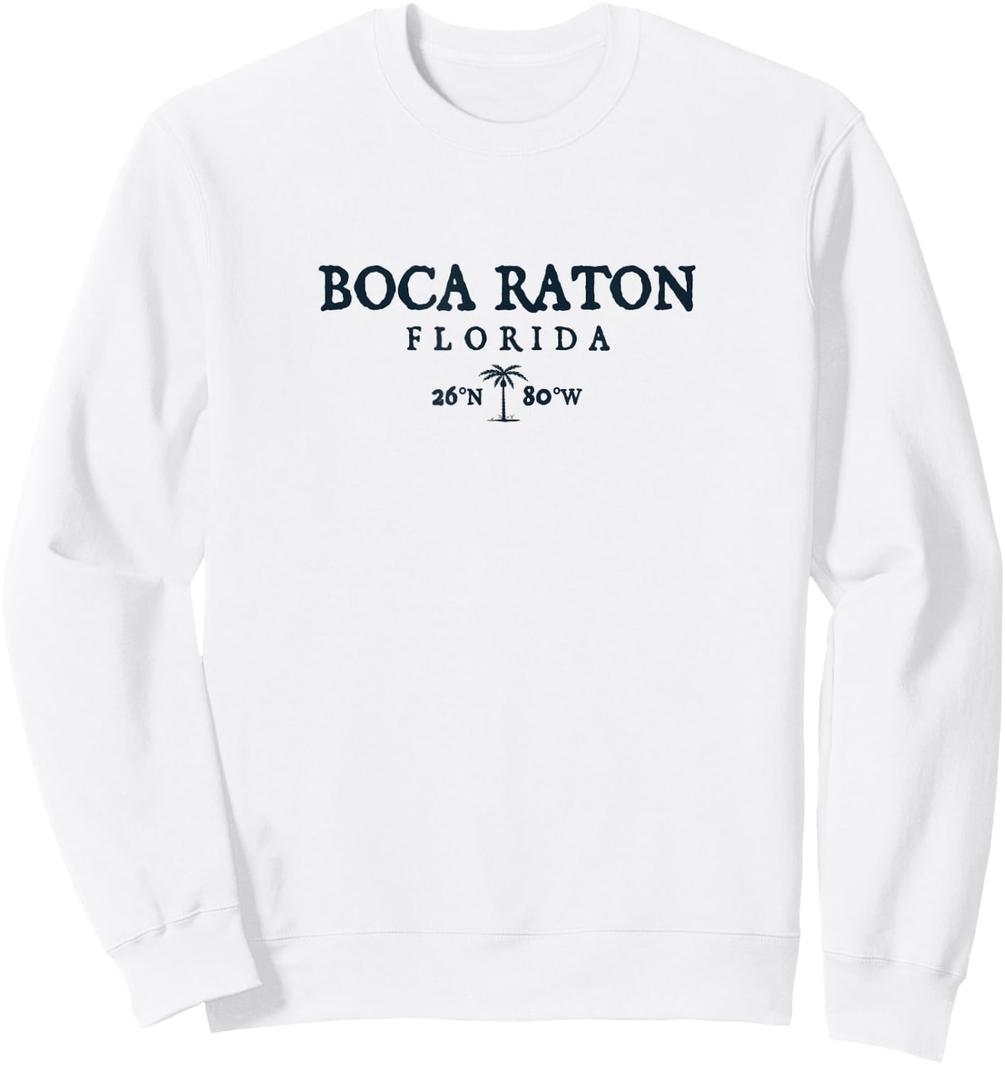 Boca Raton Florida Palm Tree Surf Beach Gift Sweatshirt - Sweatshirt | White