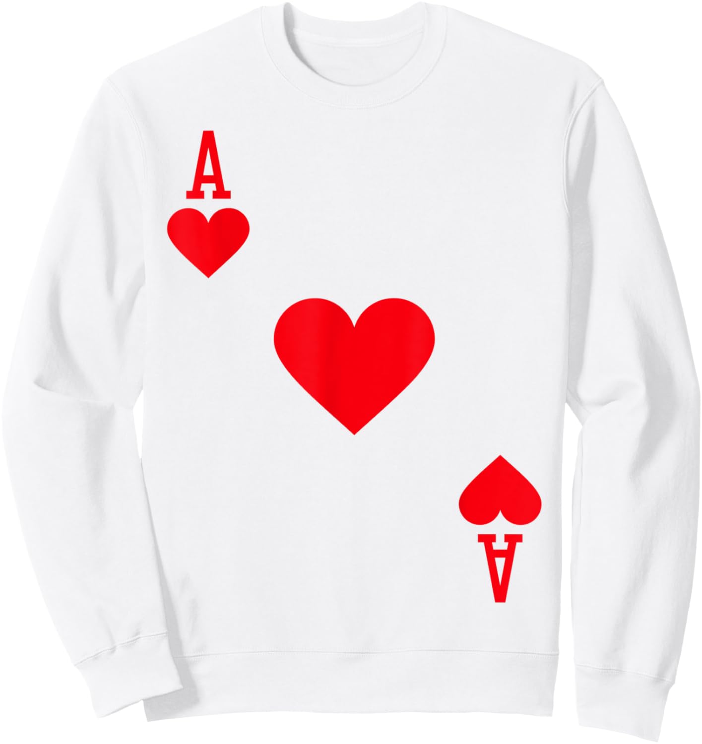 ACE OF HEARTS Costume Halloween Deck Of Cards Sweatshirt - Sweatshirt | White