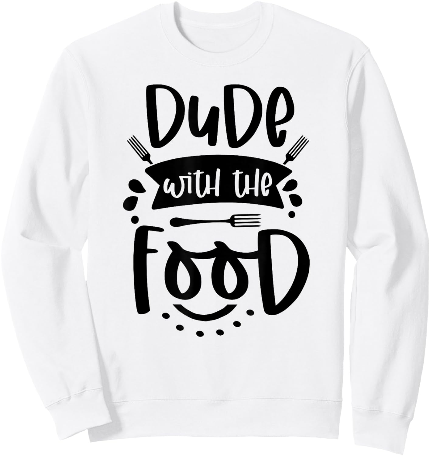 Dude with Food Graphic Top Sweatshirt - Sweatshirt | White