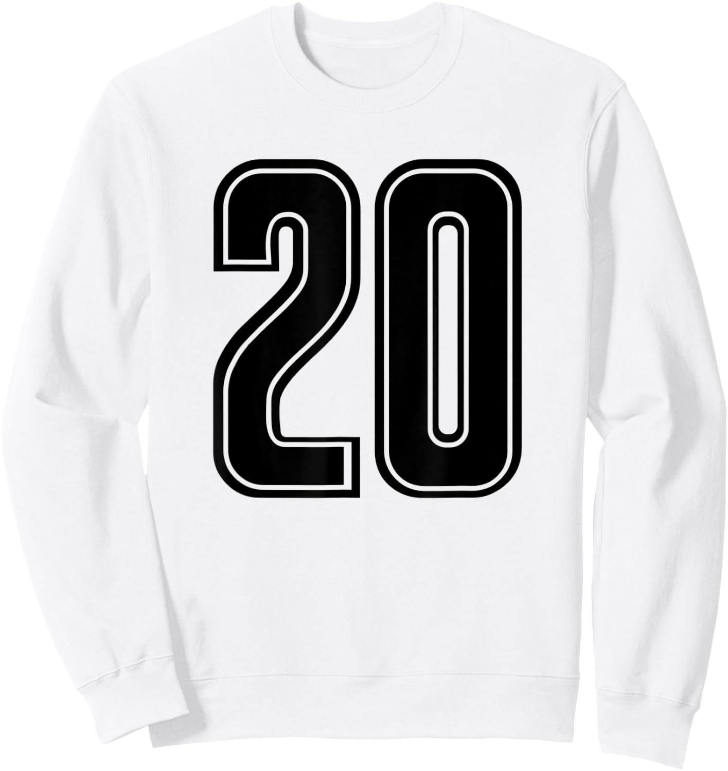 Jersey #20 Black Sports Team Jersey Number 20 Sweatshirt - Sweatshirt | White
