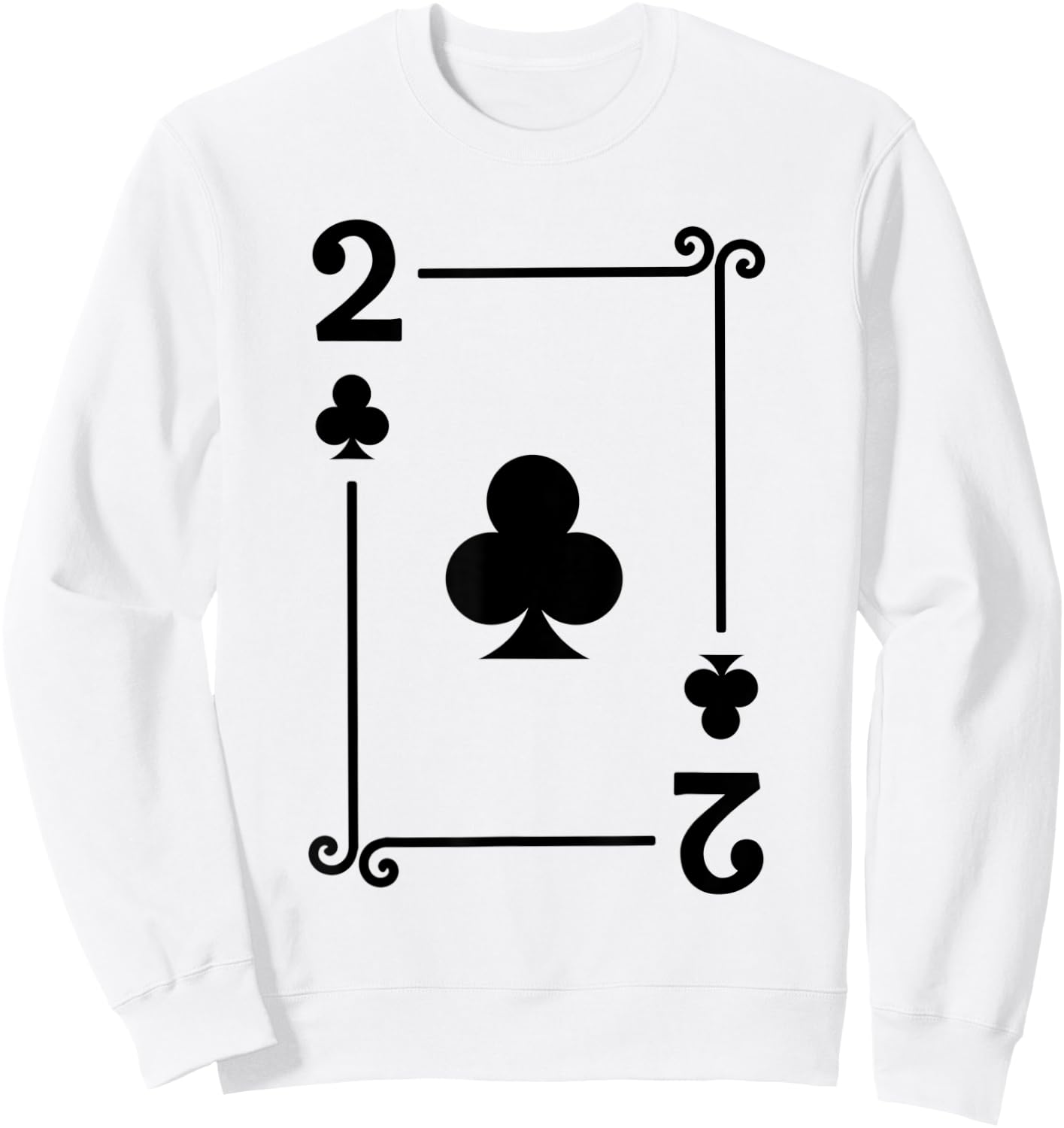 Playing Cards Costume - 2 Clubs Card - Two Card Sweatshirt - Sweatshirt | White