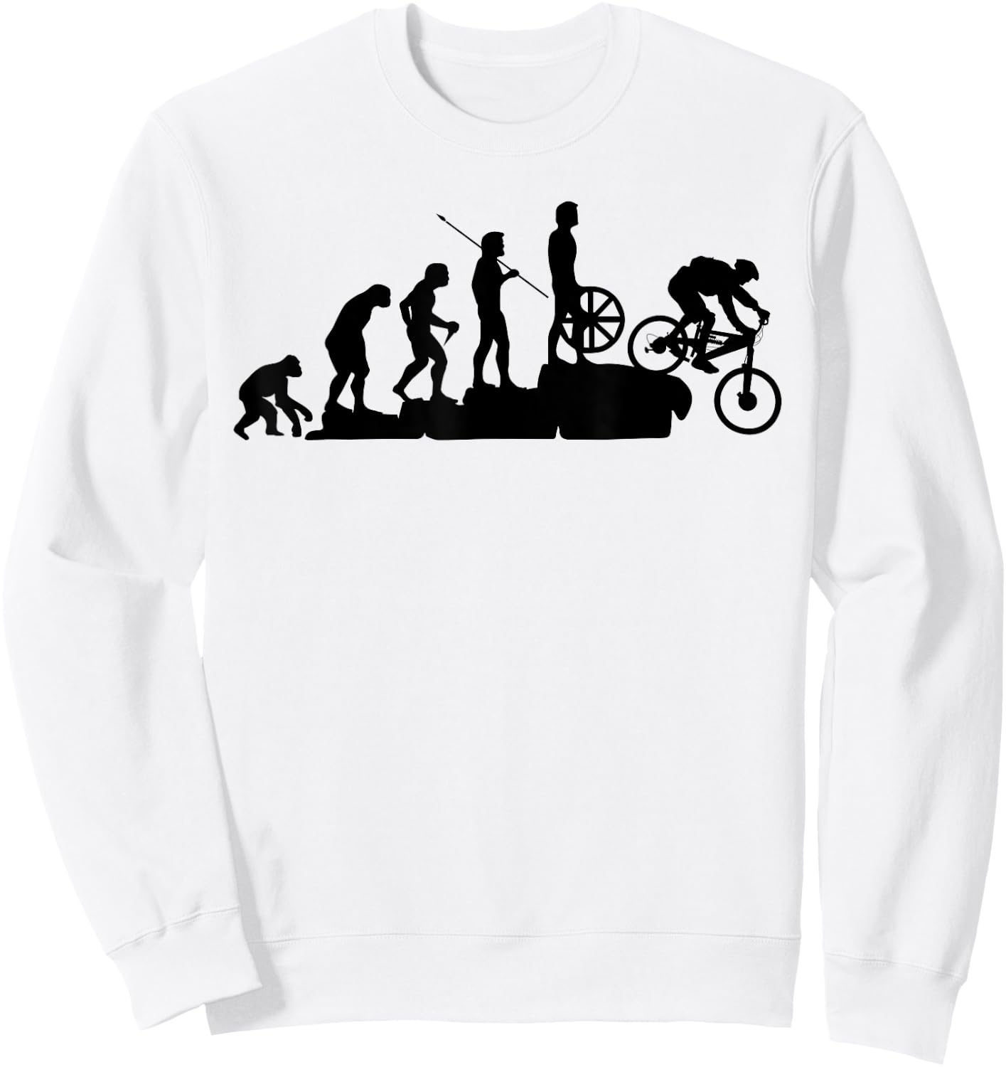 MTB mountain biker evolution downhill bike rider gift Sweatshirt - Sweatshirt | White