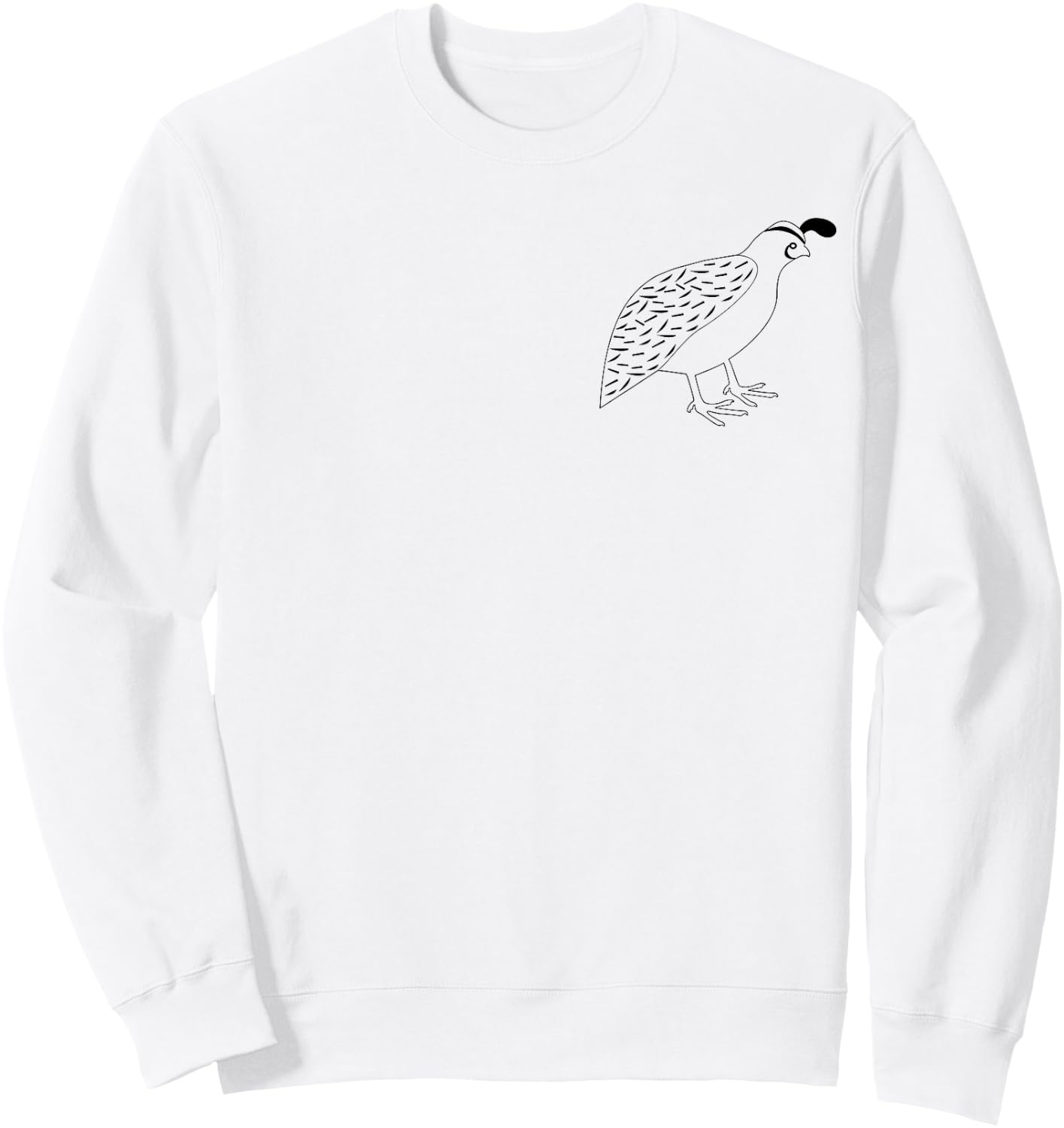 Cool Quail Game Bird California State Drawing Pocket Print Sweatshirt - Sweatshirt | White