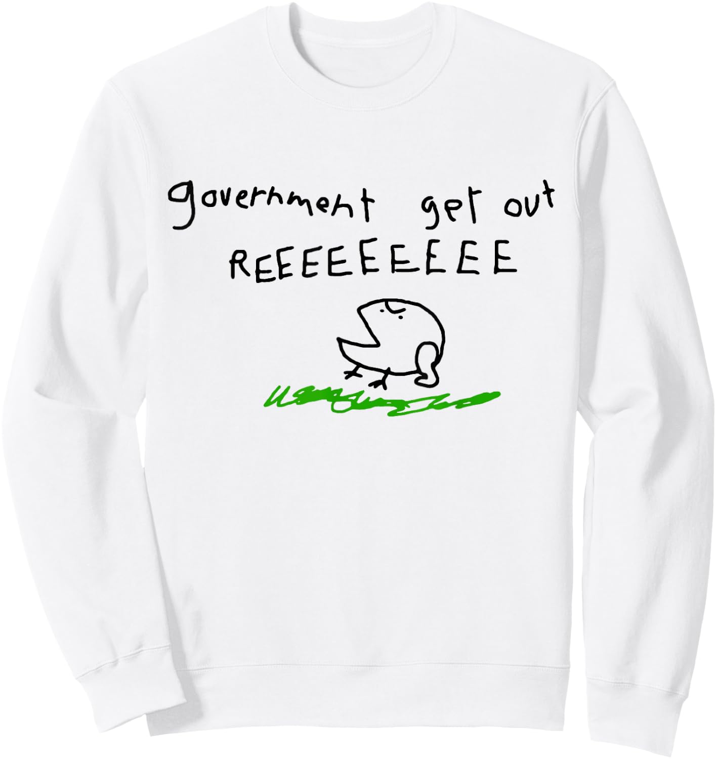GADSDEN FROG - Don't Tread PLZ REEEEEE Flag USA Meme Shirt Sweatshirt - Sweatshirt | White