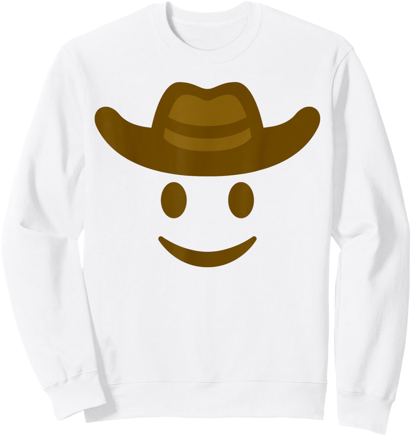 Cowboy Hat Emoticon Face Yeehaw Gift Cowboy Lovers Sweatshirt - Sweatshirt | White