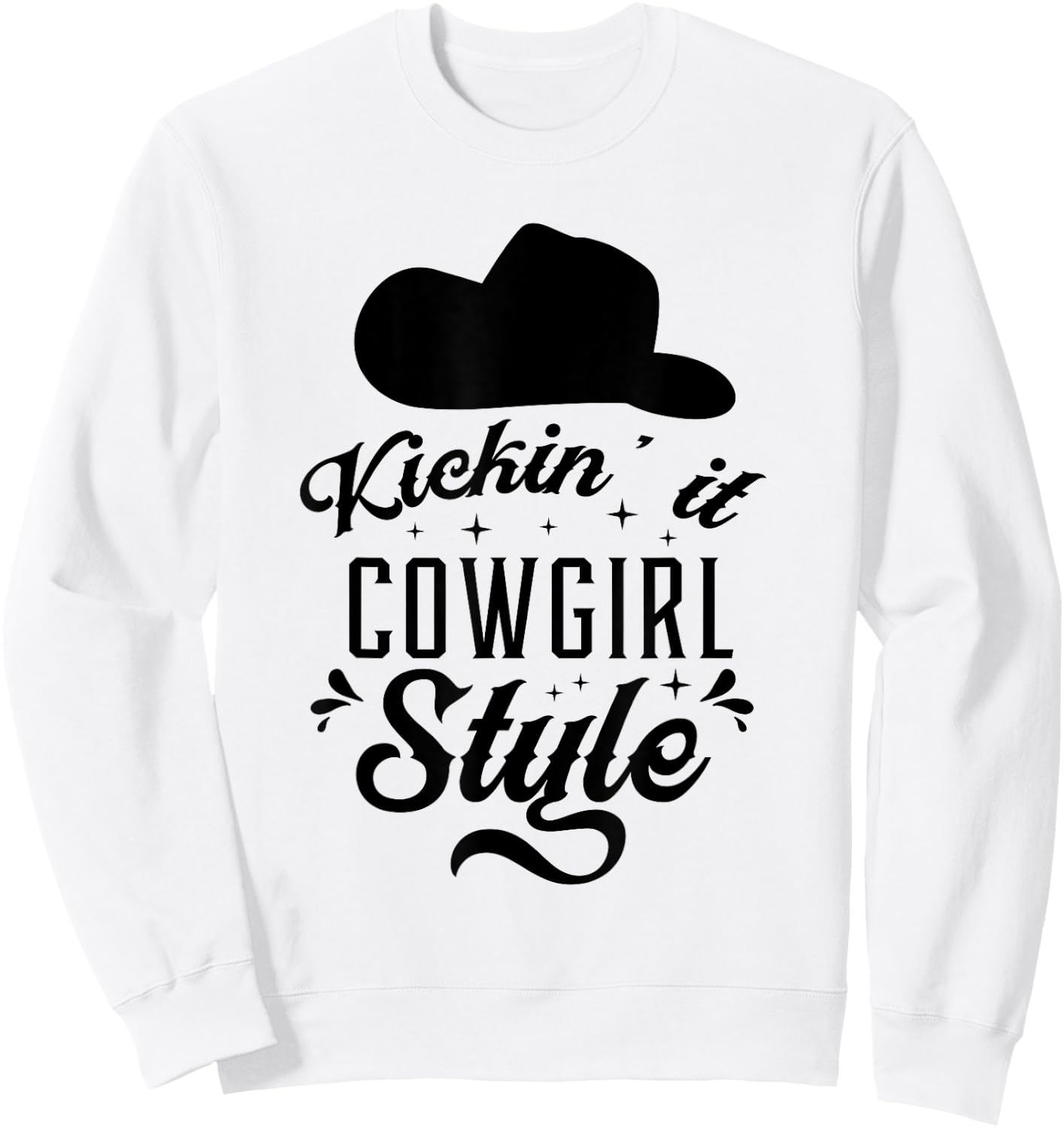Princess Cowboy Hat Western Cowgirl Girls Line Dance Gift Sweatshirt - Sweatshirt | White