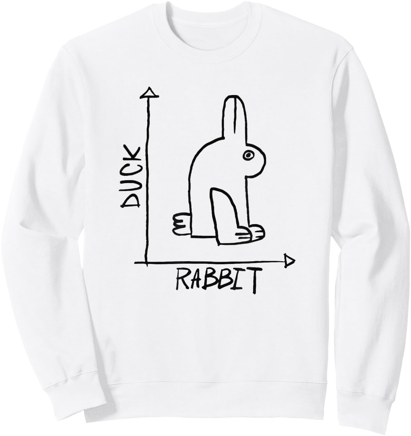 Funny Science Nerd Duck Rabbit Physics Math Geek Gift Short Sleeve Sweatshirt - Sweatshirt | White