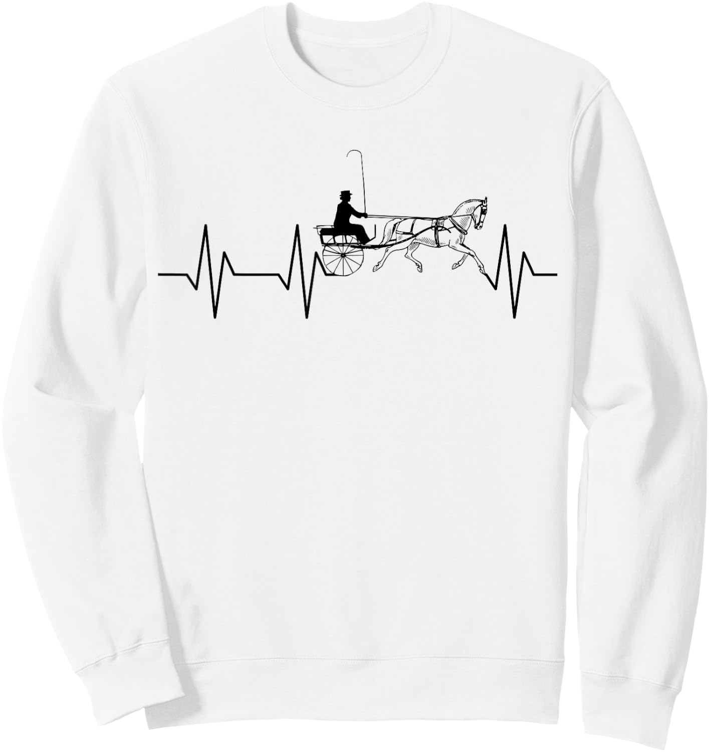 Fine Harness Horse Pleasure Driving Lifestyle Sweatshirt - Sweatshirt | White