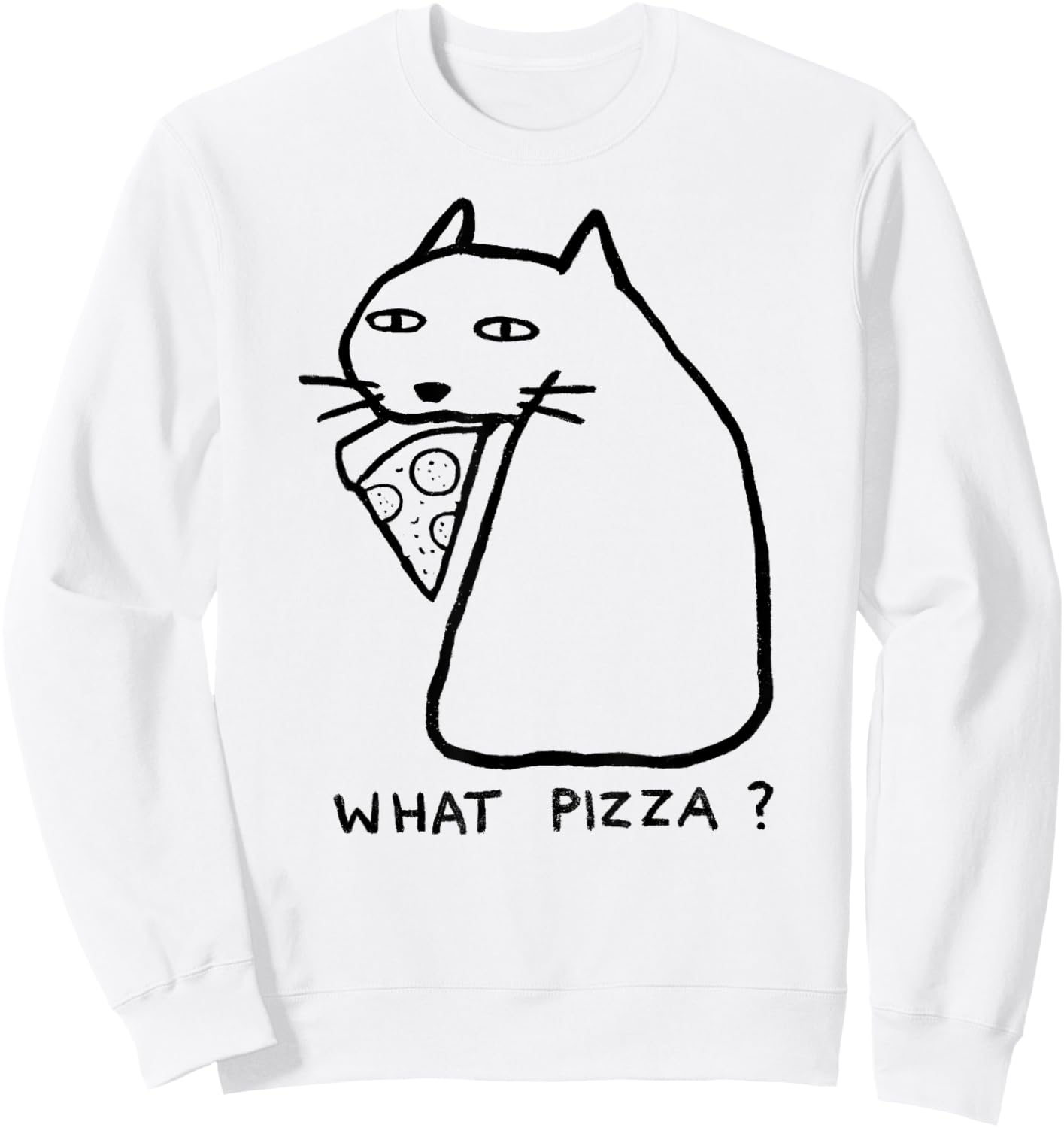 Threadless Fox Shiver What Pizza Black Cat Graphic Women Kids Sweatshirt - Sweatshirt | White