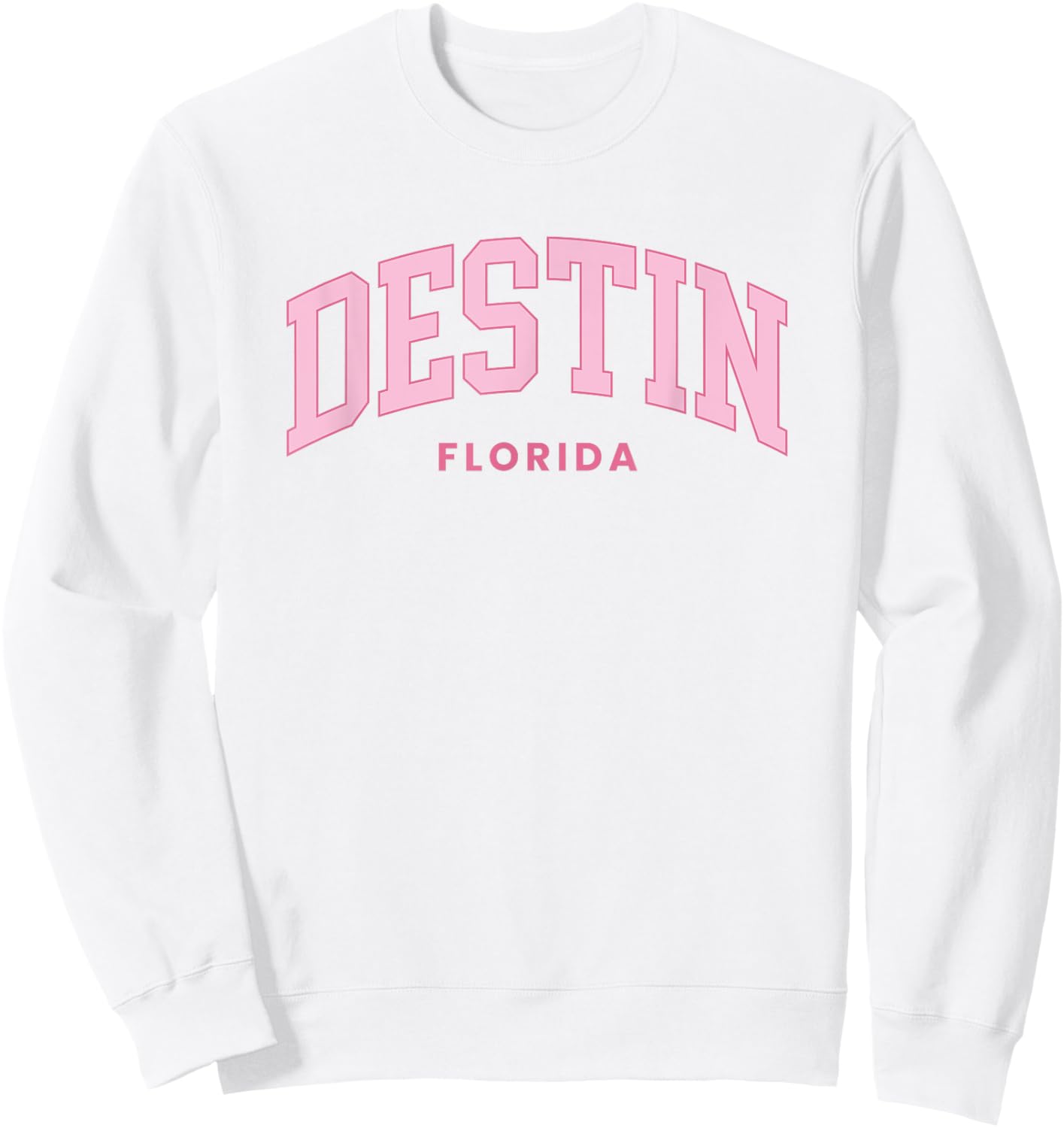 Destin Florida Retro Preppy Throwback Girls Pink Sweatshirt - Sweatshirt | White