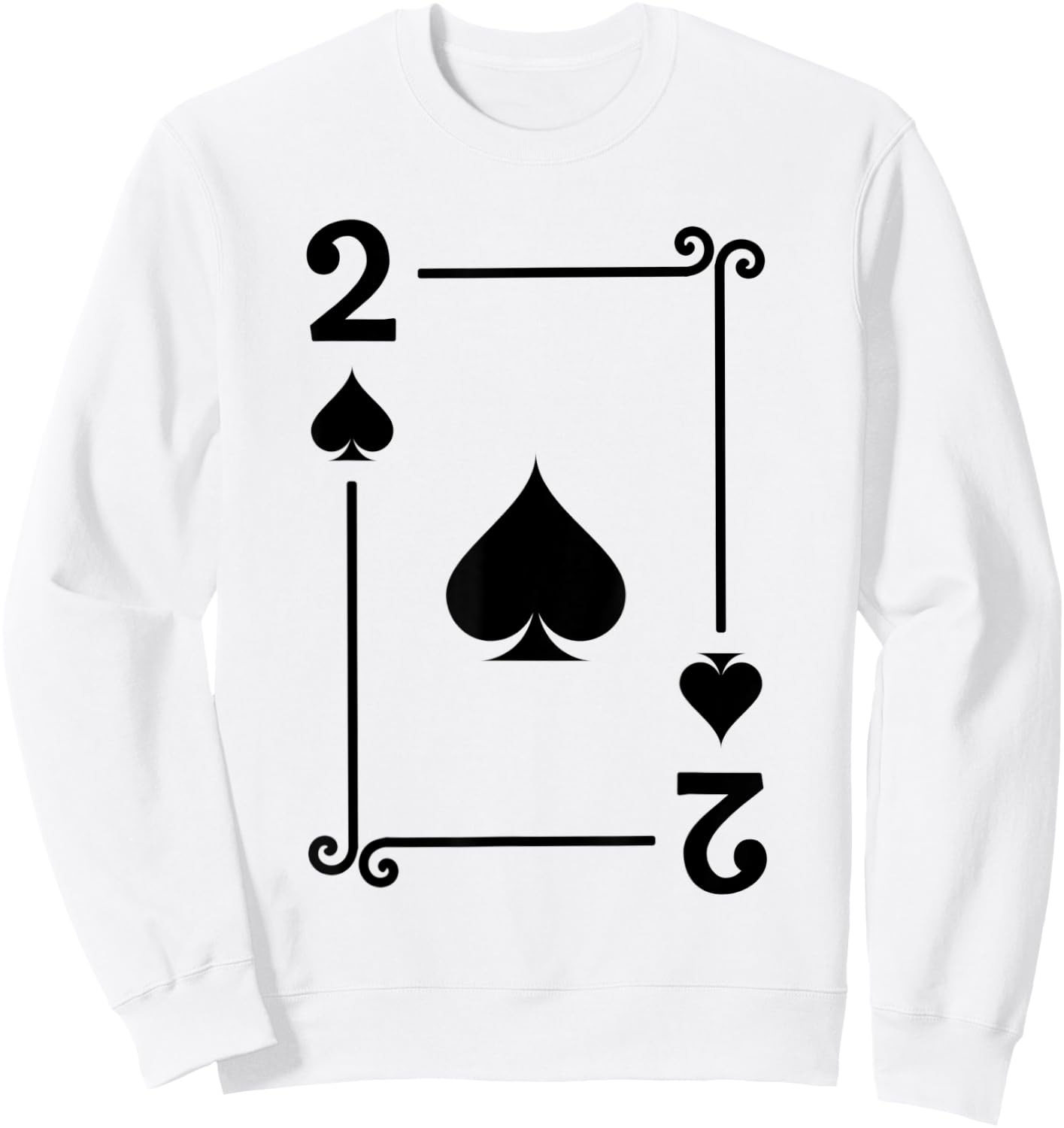 Playing Cards Costume - 2 Spades Card - Two Card Sweatshirt - Sweatshirt | White