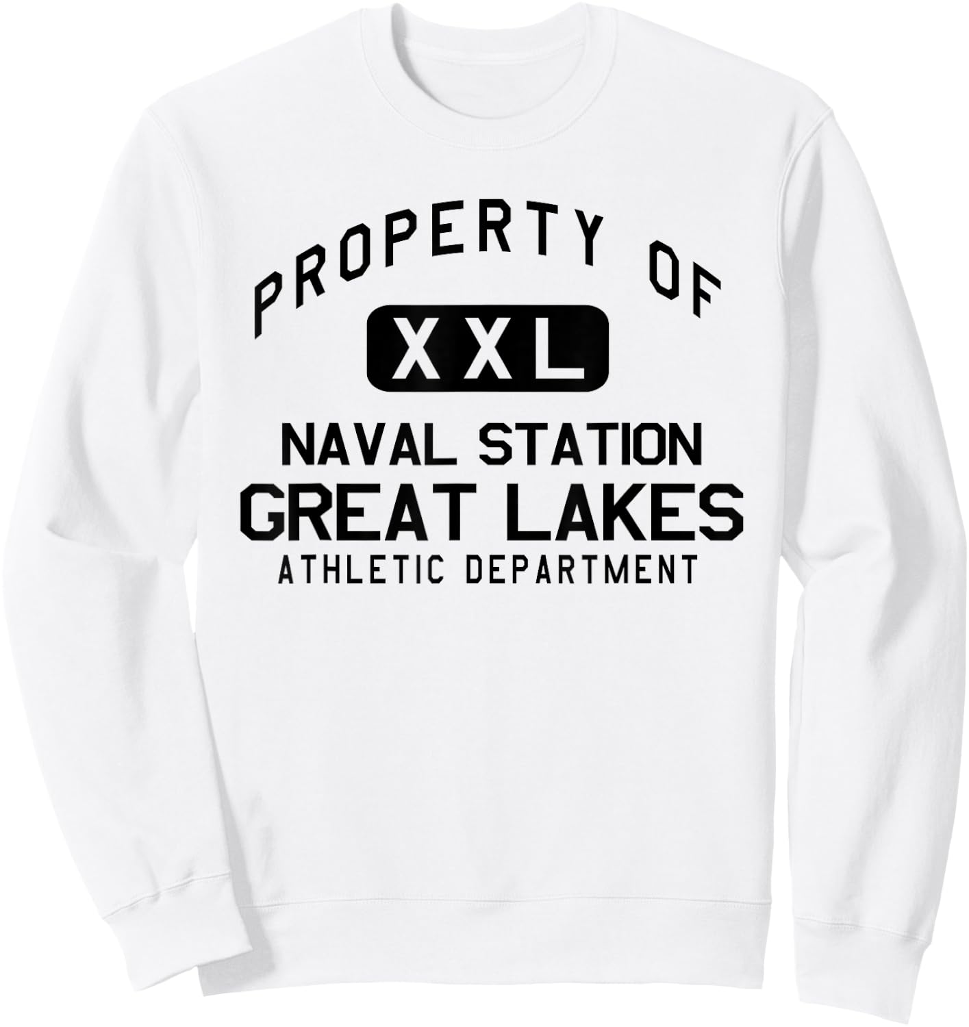 Property of Naval Station Great Lakes Athletic Department Sweatshirt - Sweatshirt | White