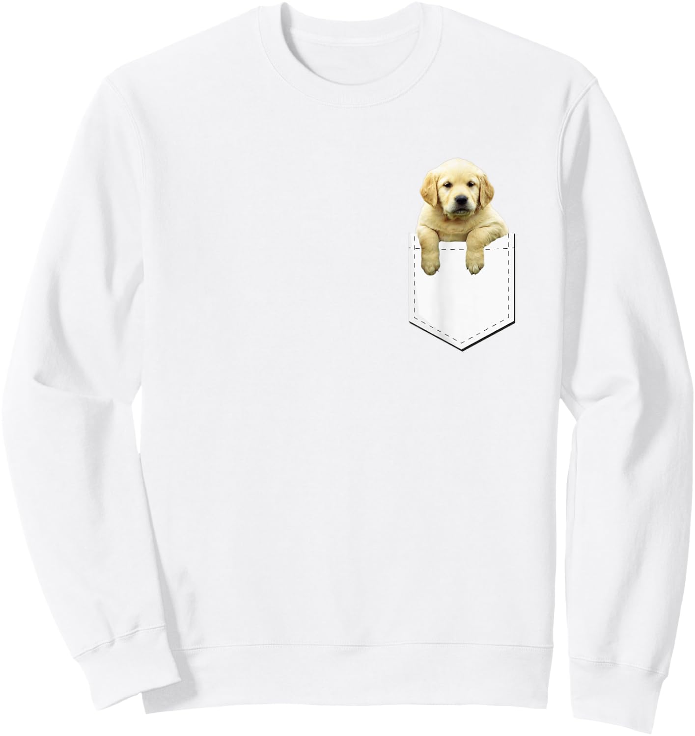Golden Retriever In Pocket T Shirt Puppy Dog in Your Pocket Women Girls Kids Sweatshirt - Sweatshirt | White